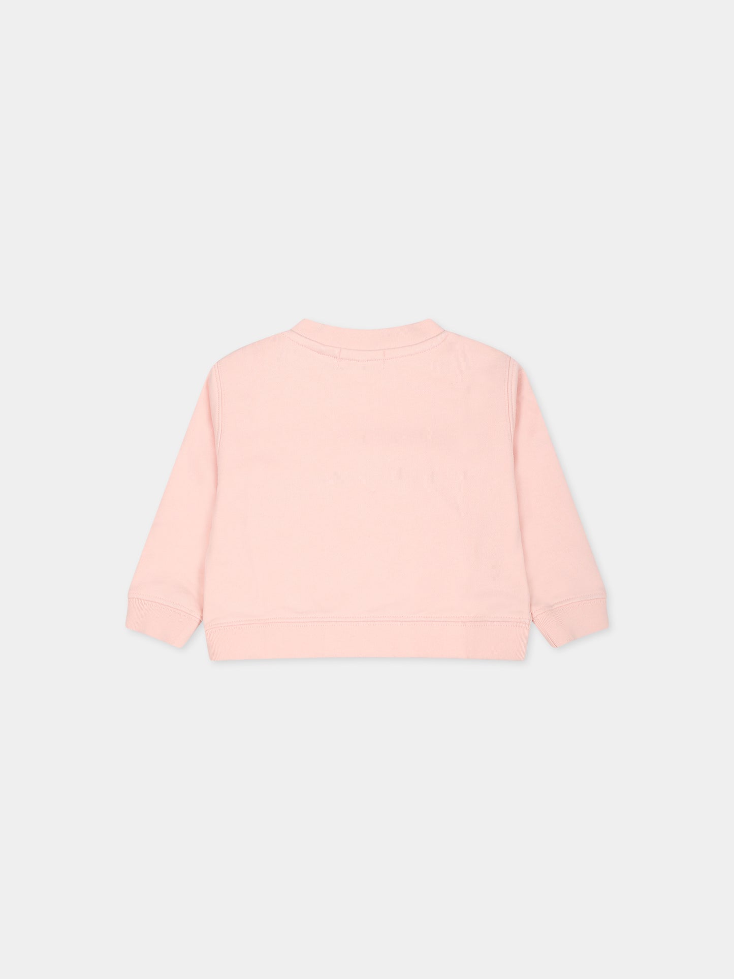Felpa rosa per neonata con logo,Palm Angels,PGXC001F23FLE0033301