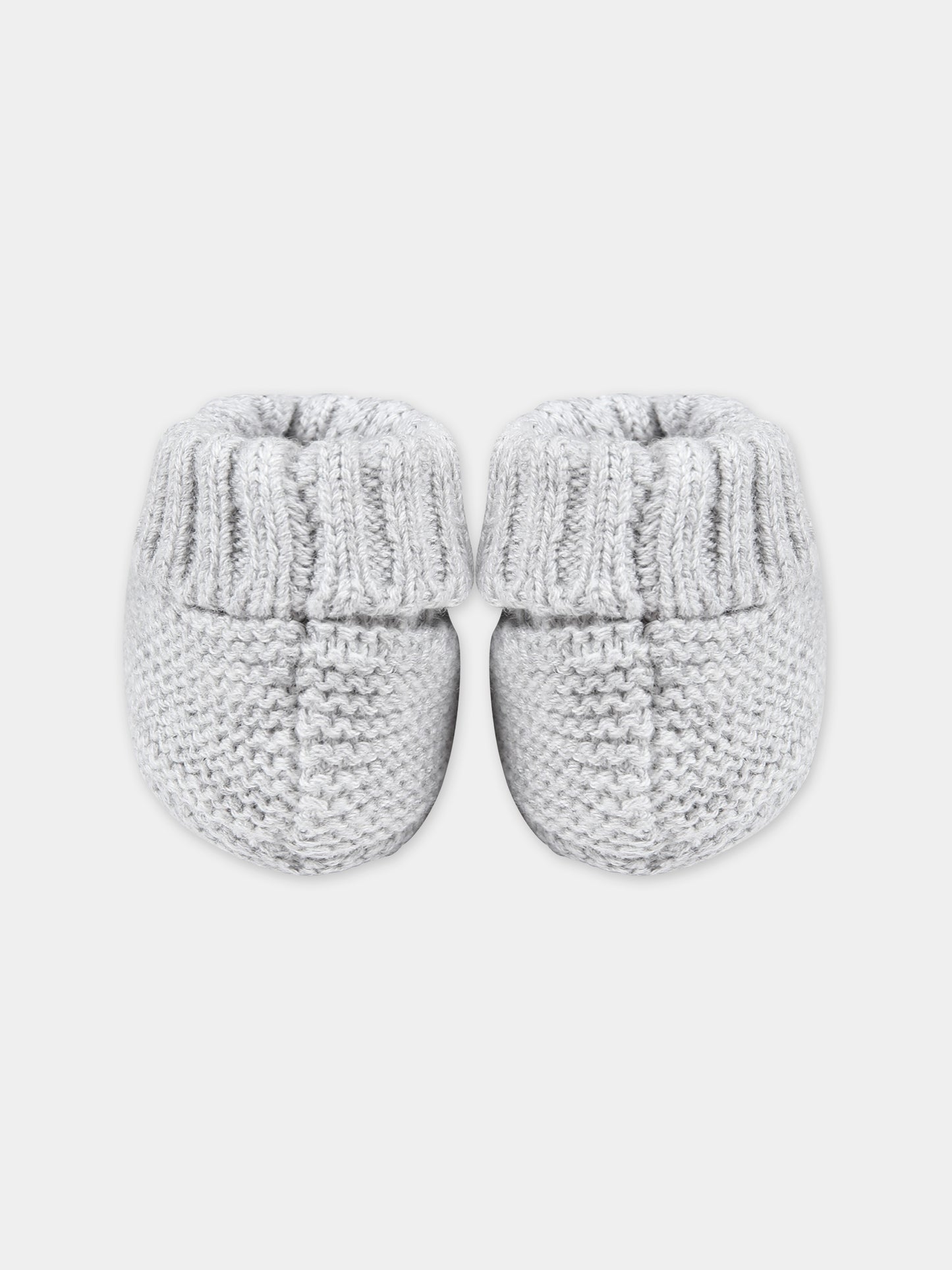 Babbucce grigie per neonati con pon pon,Tartine Et Chocolat,TX89020-20