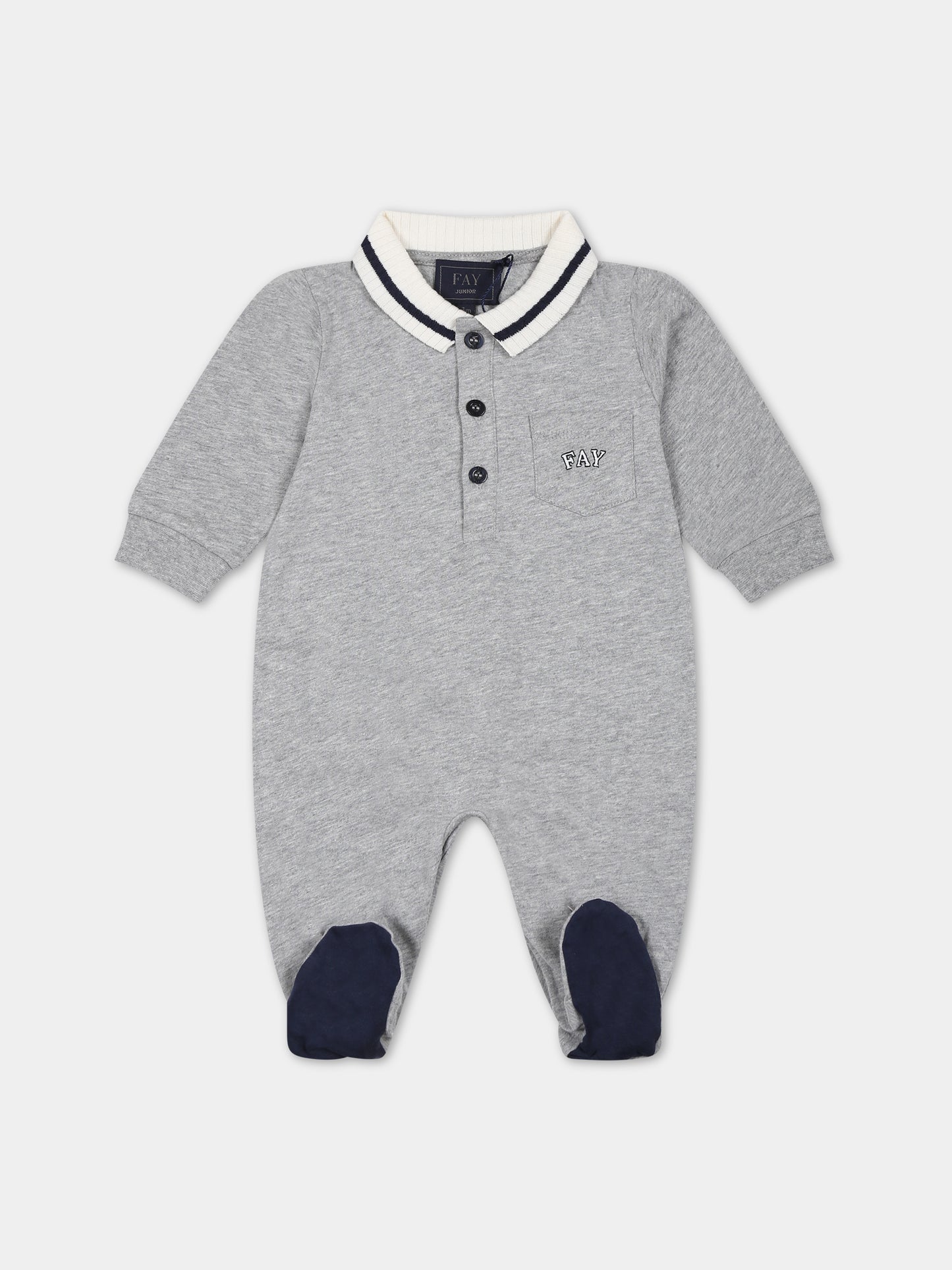 Set grigio per neonato con logo,Fay Kids,FTB510 Z0762 805BL