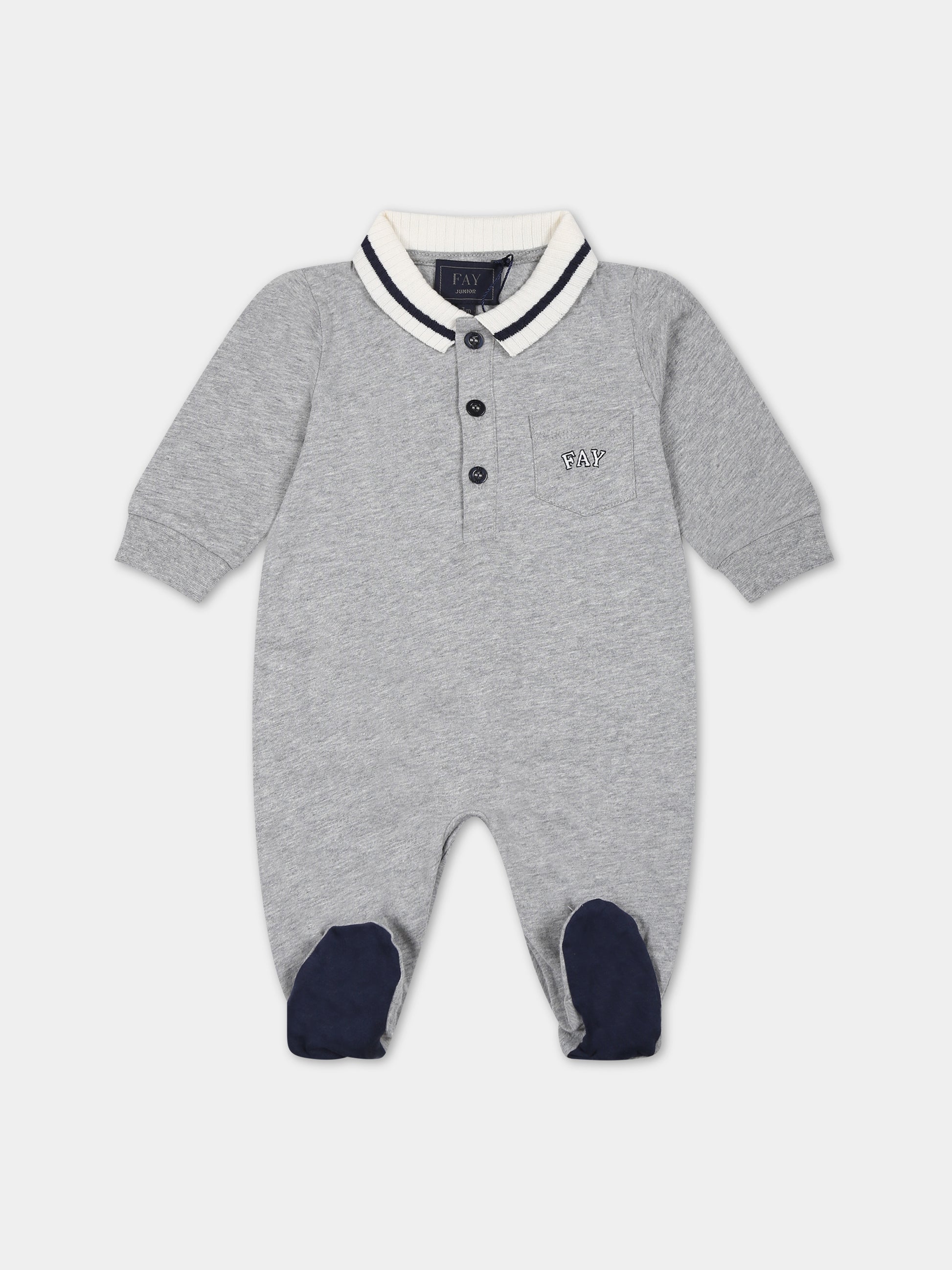 Set grigio per neonato con logo,Fay Kids,FTB510 Z0762 805BL