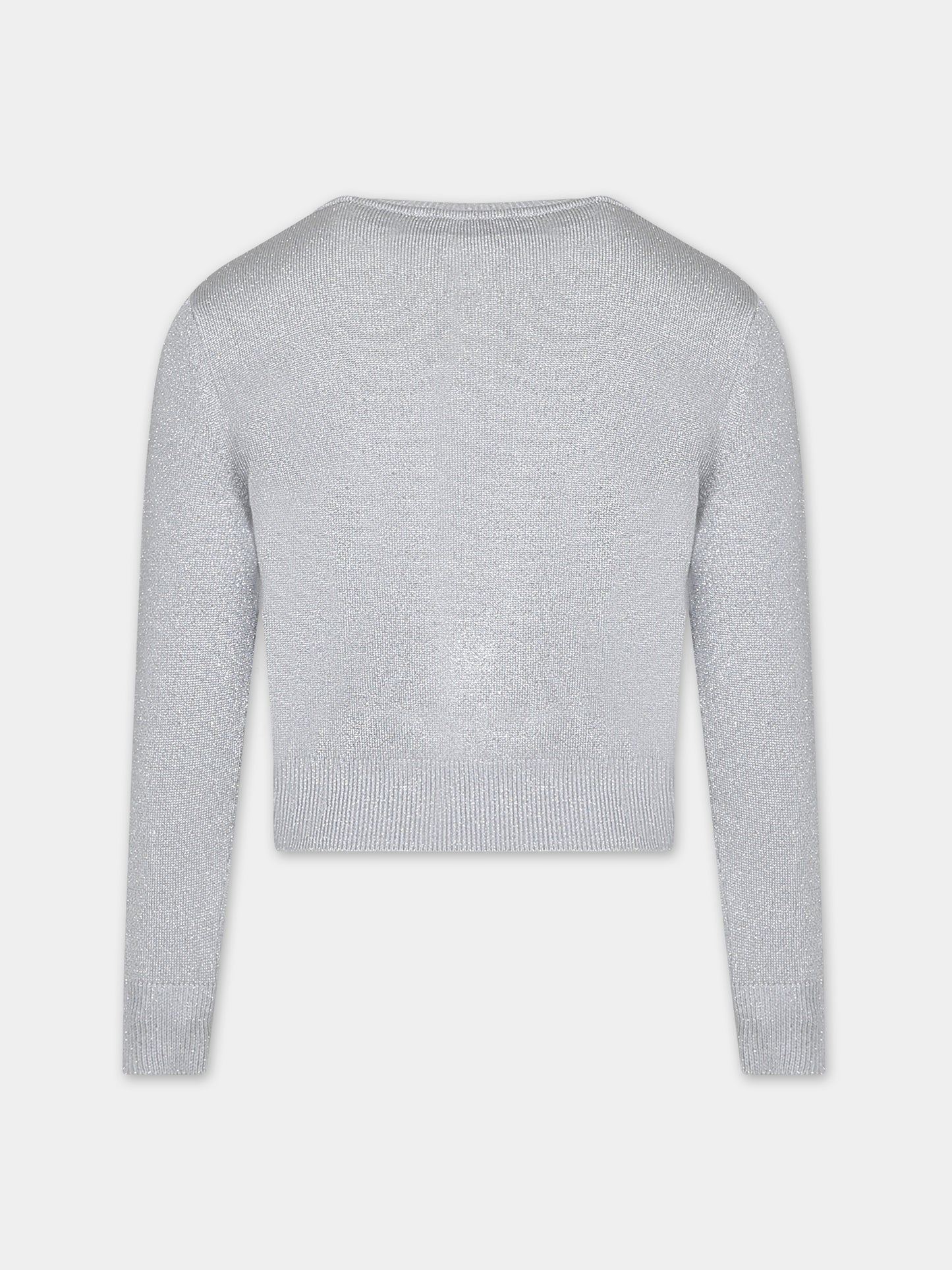 Maglione argento per bambina con logo,Versace,1011435 1A08413 1E560