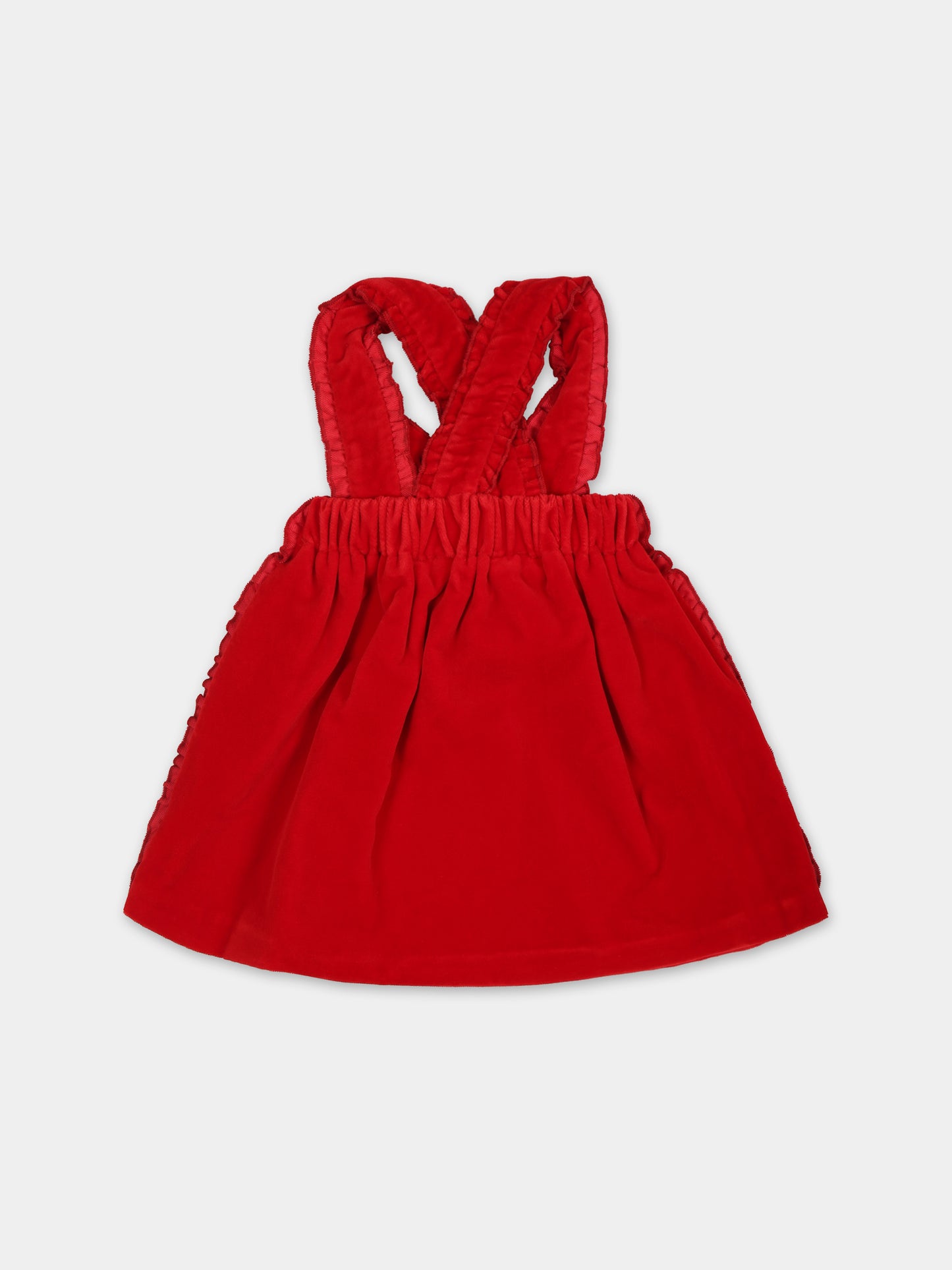 Gonna rossa per neonata con fiocco,La Stupenderia,TBGN52V28