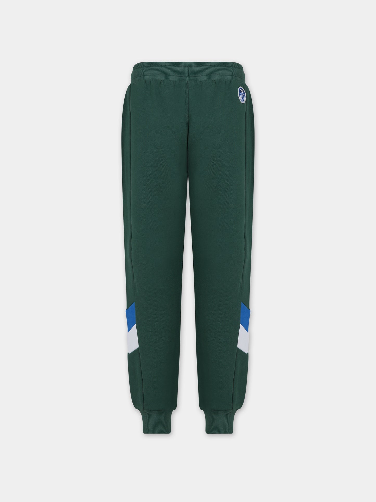 Pantalone sportivo verde per bambino con logo,North Sails,775392 000 0403