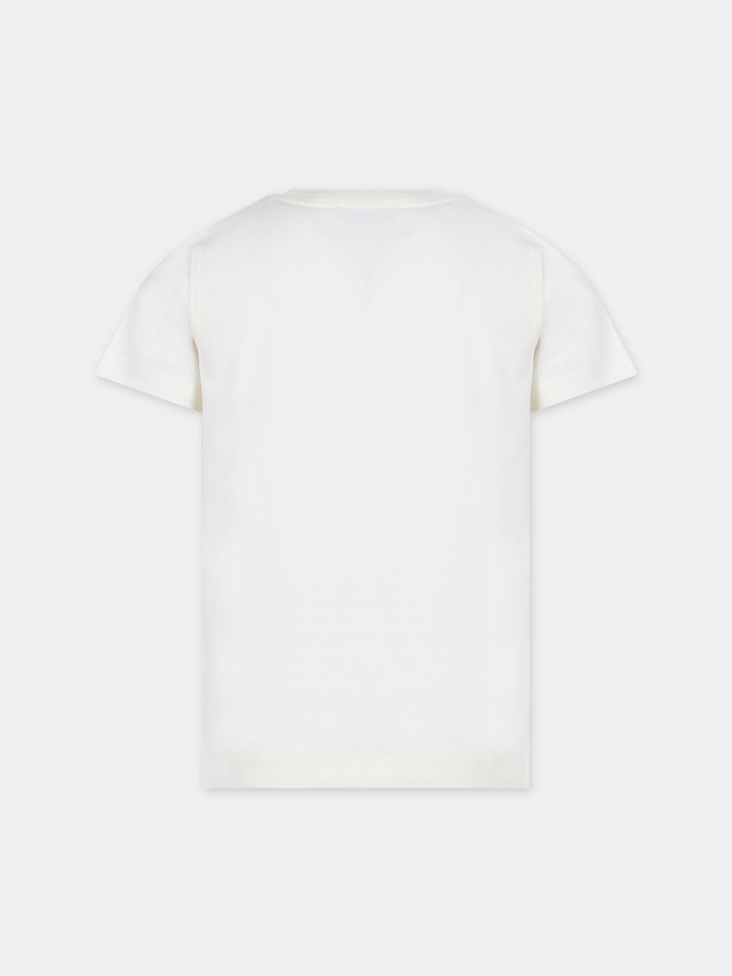 T-shirt bianca per bambino con aquilotto e logo,Armani Junior,6R3TE1 1JFFZ 01I2