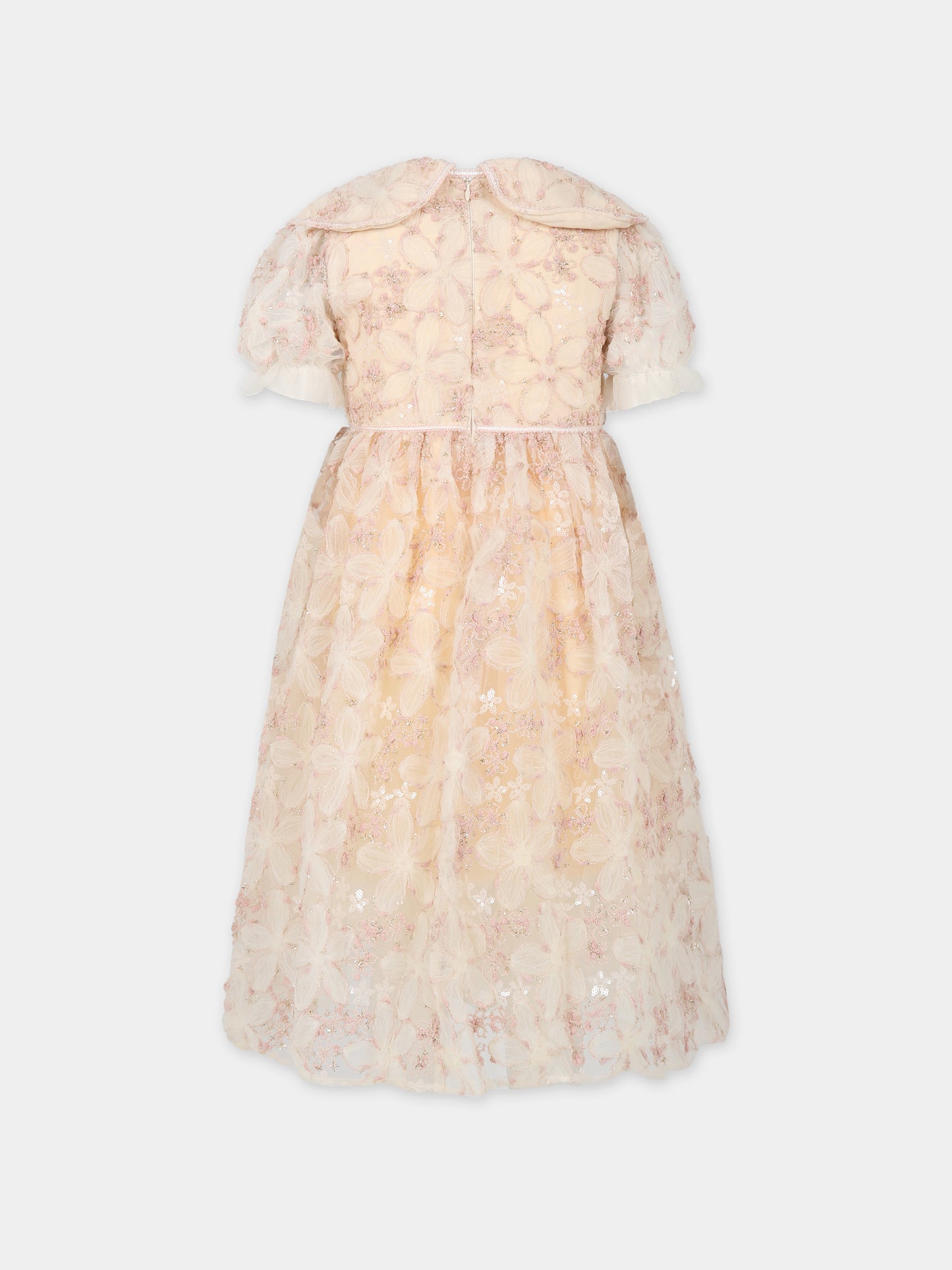 Vestito avorio per bambina con paillettes,Eirene,FW232498