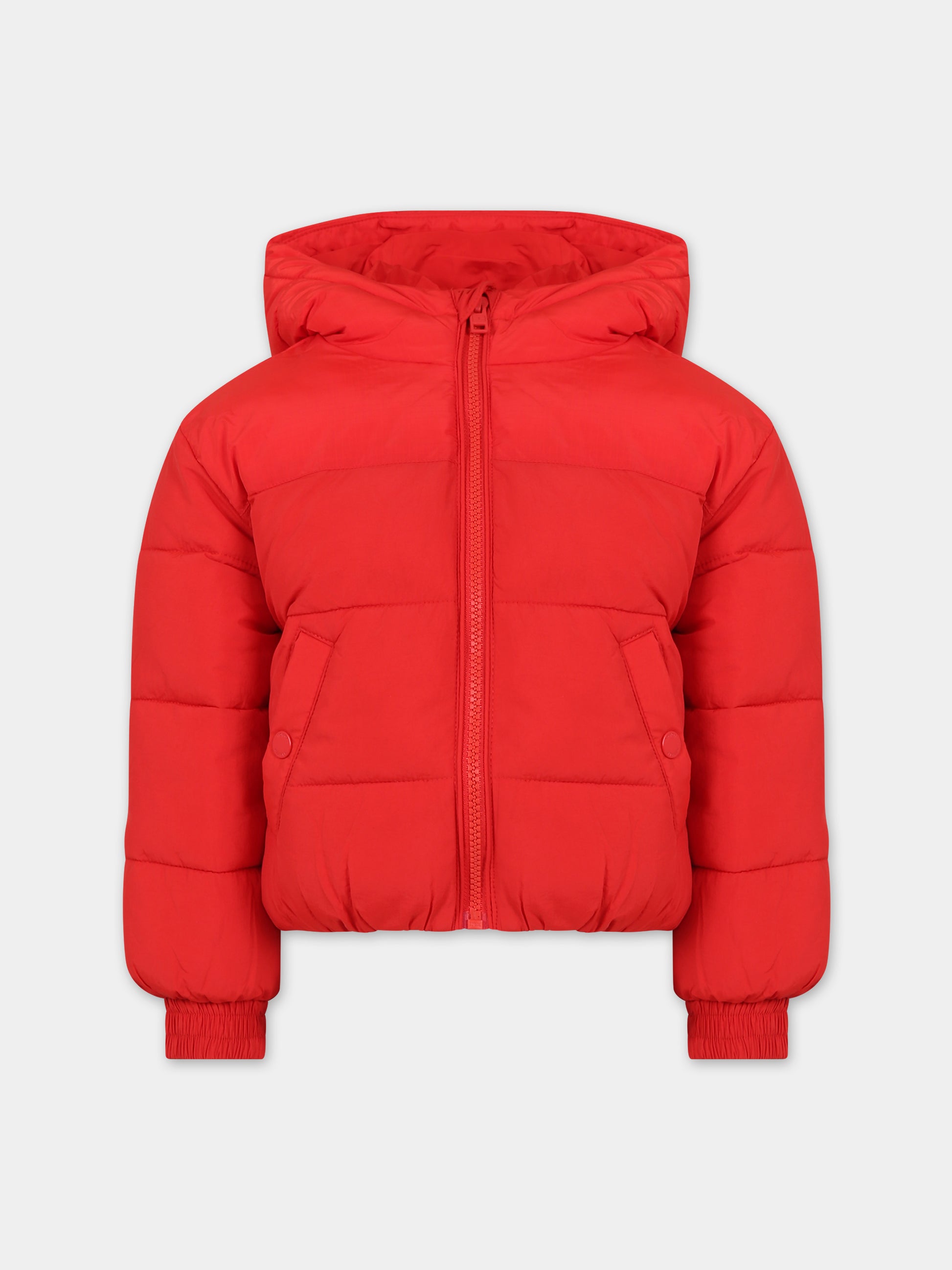 Piumino rosso per bambina con logo,Tommy Hilfiger Junior,23WMTHKG0KG07551T SNE