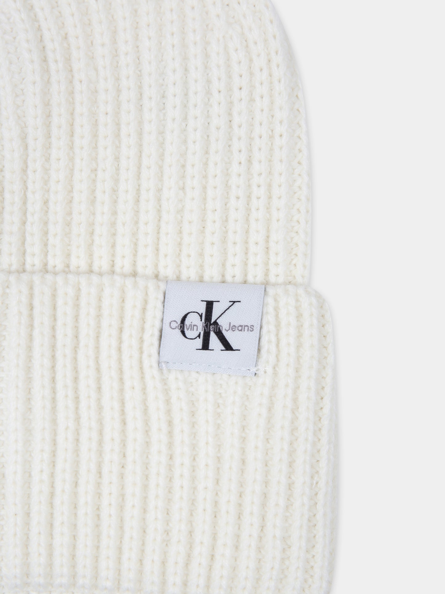 Cappello avorio per bambini con logo,Calvin Klein Kids,23WMCKIU0IU00440 YBI
