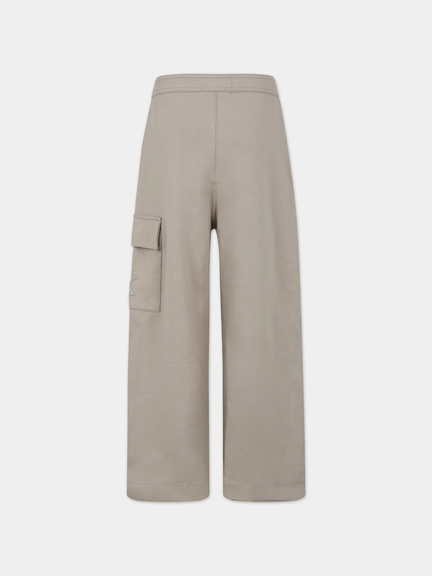 Pantaloni beige per bambino con monogramma,Calvin Klein Kids,23WMCKIG0IG02262 PED