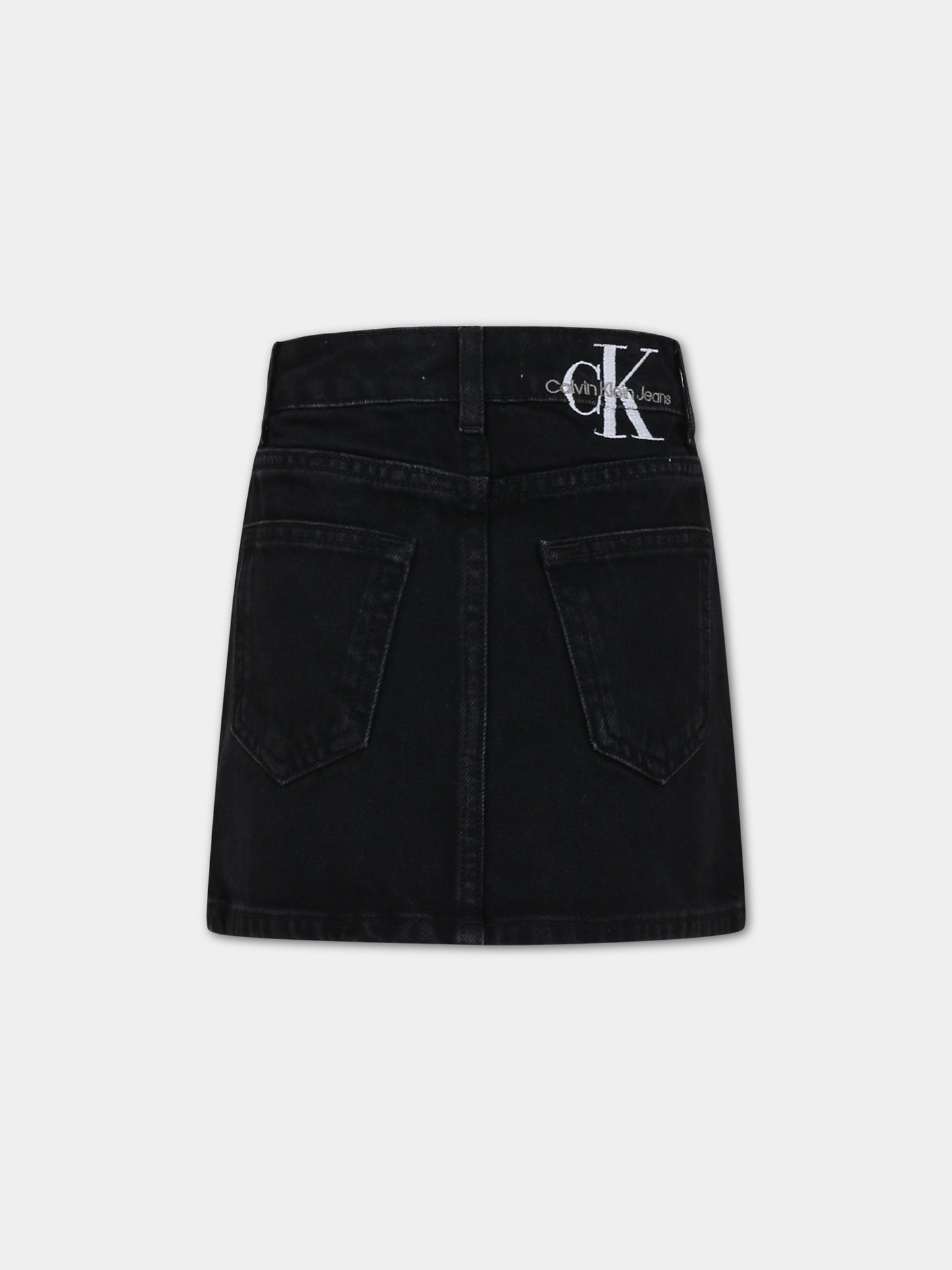 Gonna nera per bambina con logo,Calvin Klein Kids,23WMCKIG0IG02363 1BY