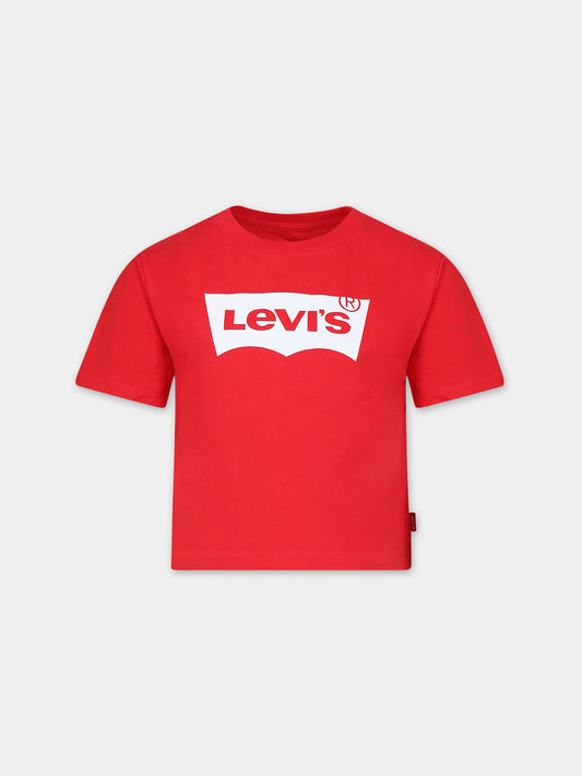 T-shirt rossa per bambina con logo,Levi's Kids,23WMLK4E0220 R6W