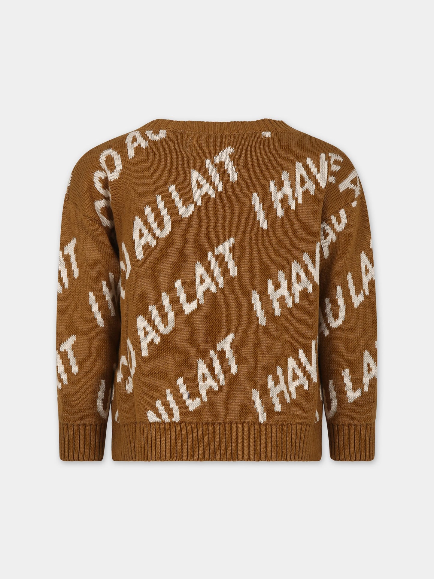 Maglione marrone per bambini con logo,Coco Au Lait,15COCOAW231090A