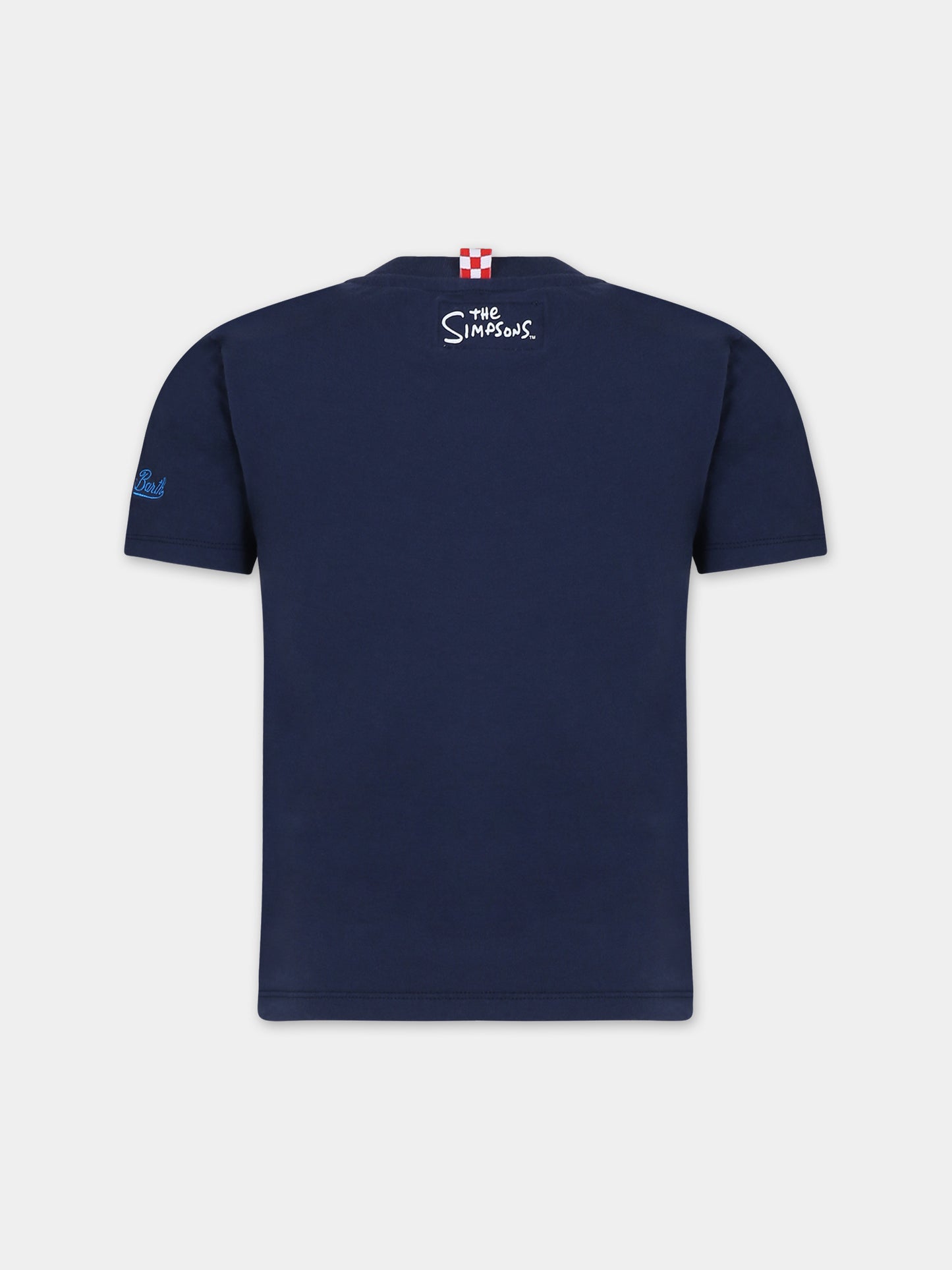T-shirt blu per bambino con stampa Bart Simpson,Mc2 Saint Barth,CAMERON BART SKATE 61 EMB