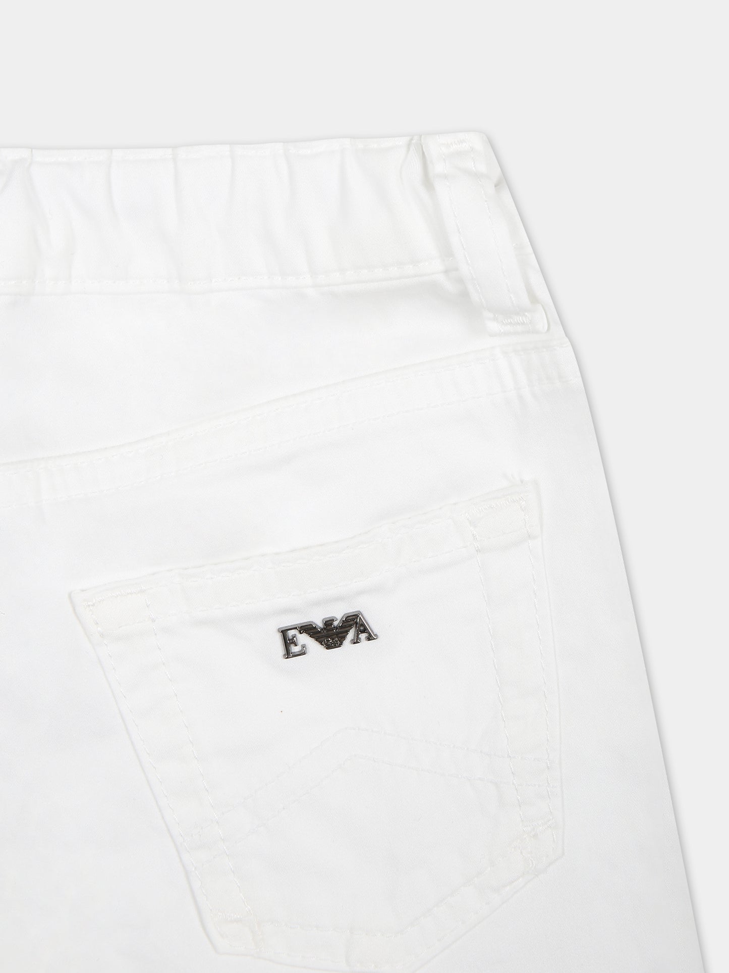 Pantaloni bianchi per neonato con logo,Armani Junior,8NHJ02 4N7LZ 0100