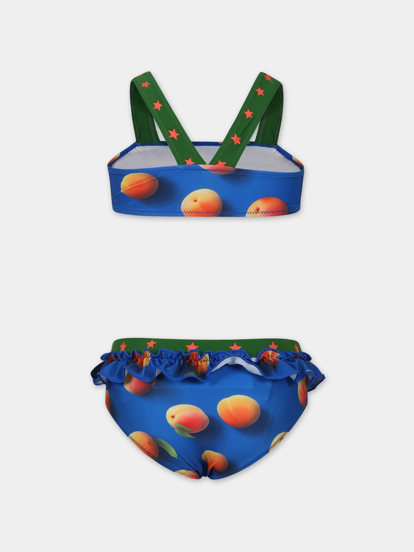Bikini blu per bambina con stampa albicocca,Molo,8S24P101 6989
