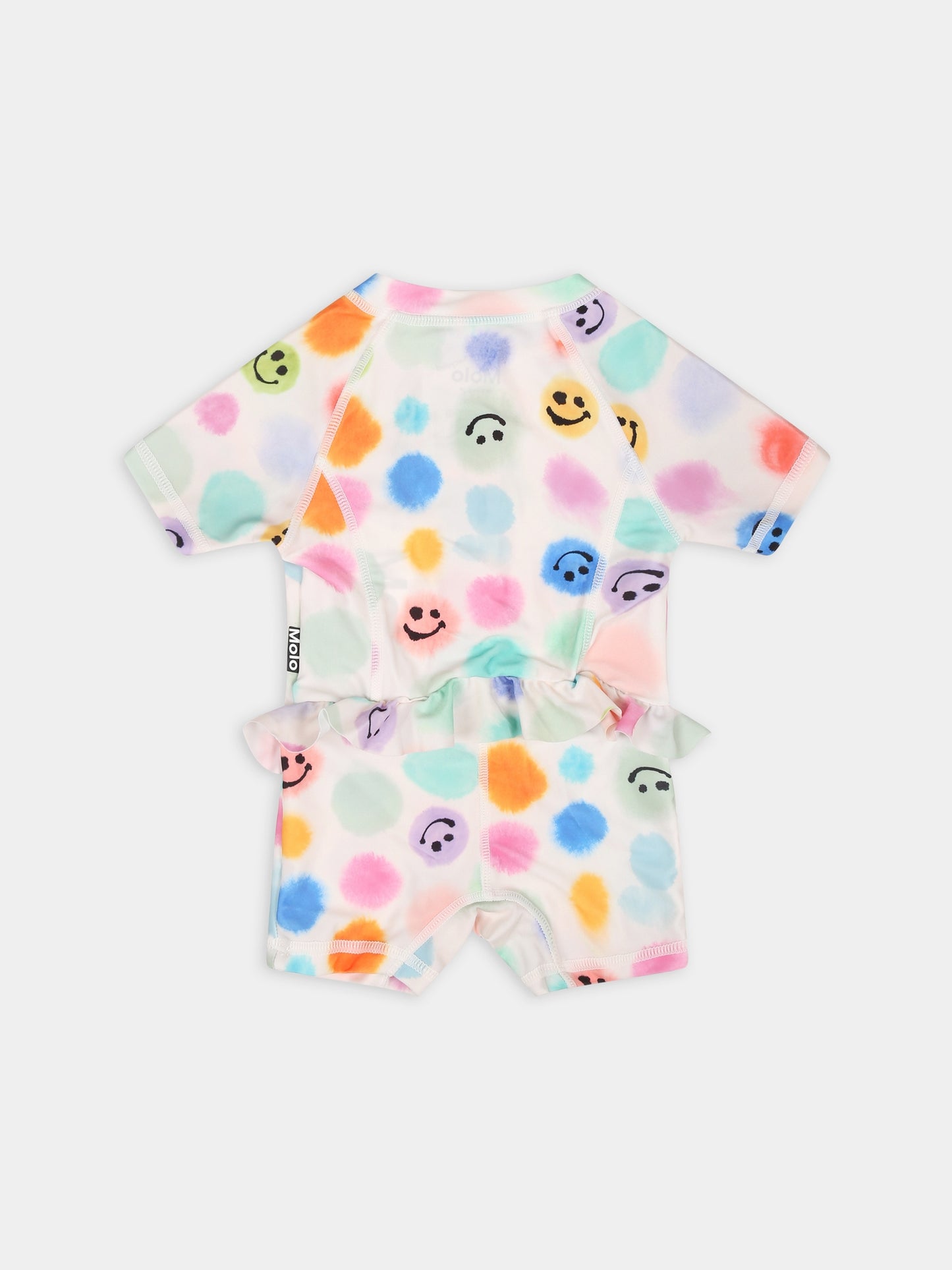 Costume anti UV bianco per neonati con pois e smile,Molo,8S24P608 6990