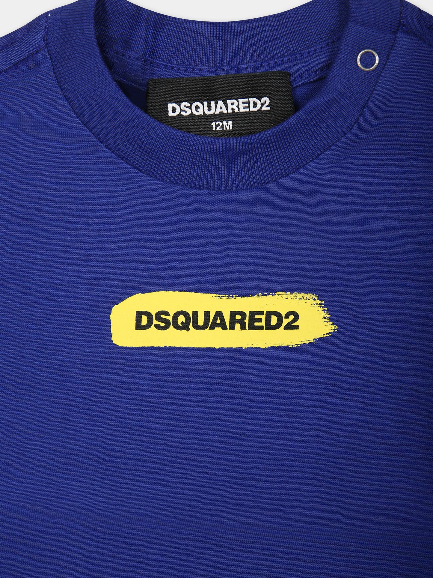 T-shirt azzurra per neonato con logo,Dsquared2,DQ2078 D004G D2T1020B DQ870