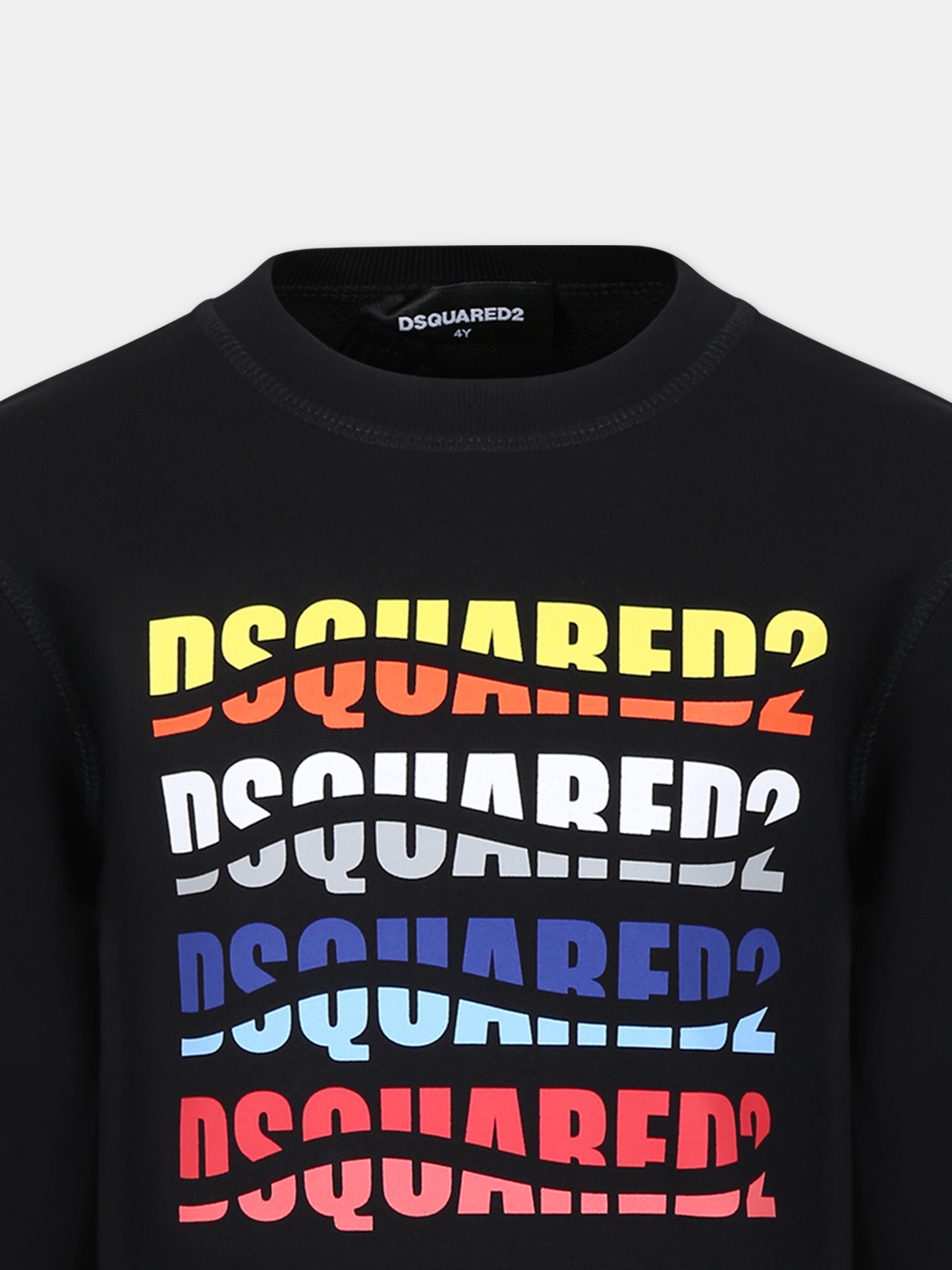 Felpa nera per bambino con logo,Dsquared2,DQ2103 D0A2F D2S776U DQ900