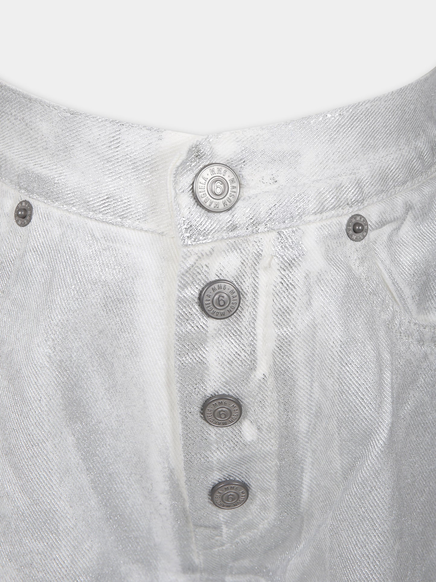 Jeans argento per bambina con logo,Mm6 Maison Margiela,M60053 MM02J MM6P11U M6101