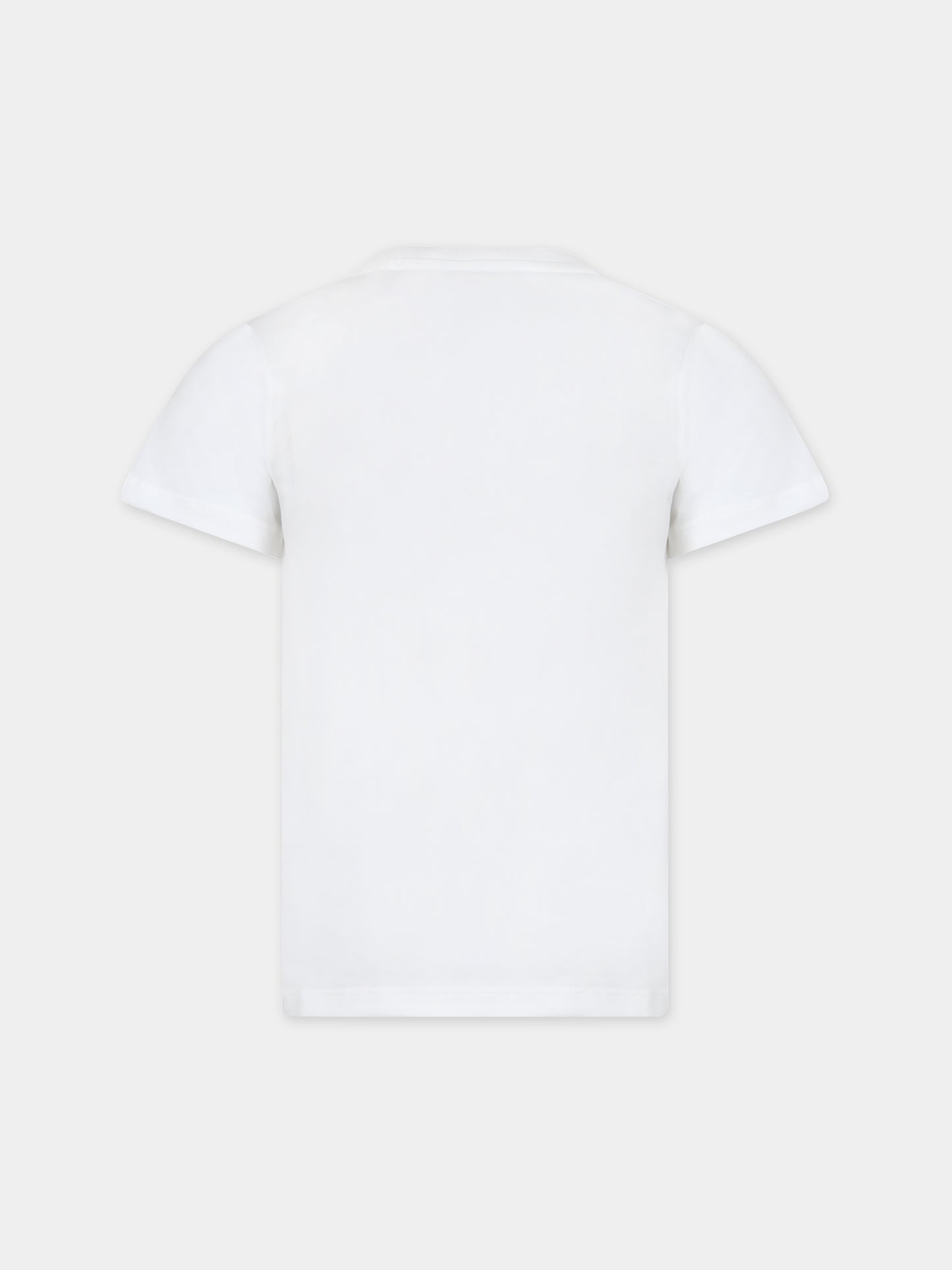 T-shirt bianca per bambino con stampa e logo,Gucci Kids,547559 XJF6P 9332