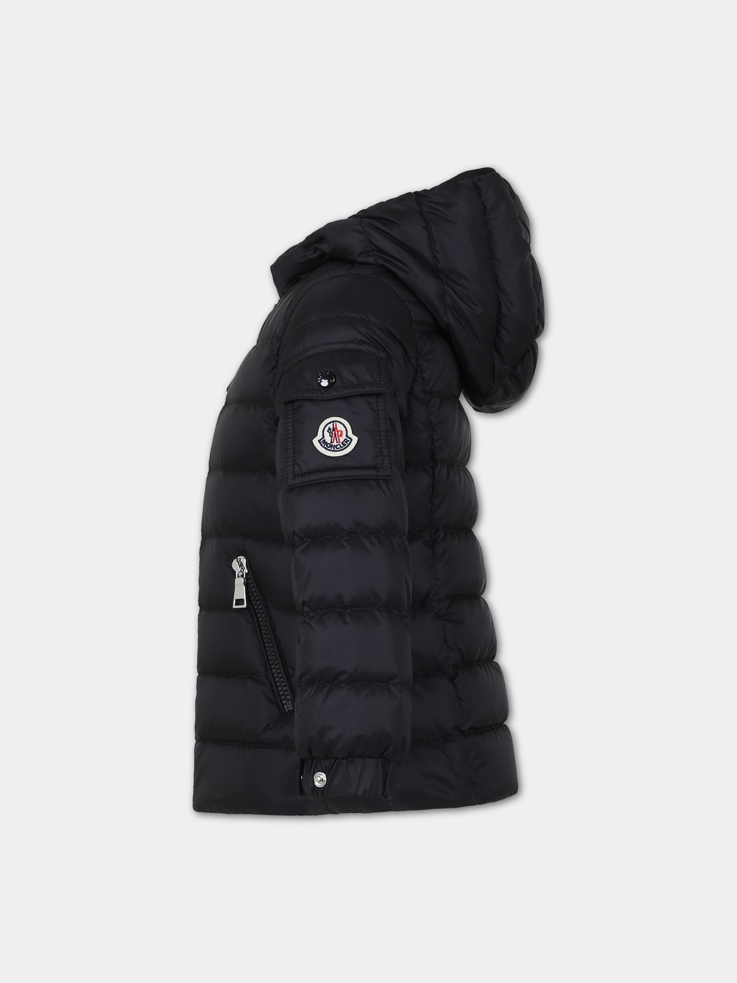 Piumino Gles nero con cappuccio per bambina,Moncler Kids,954 1A00030 595FE 999