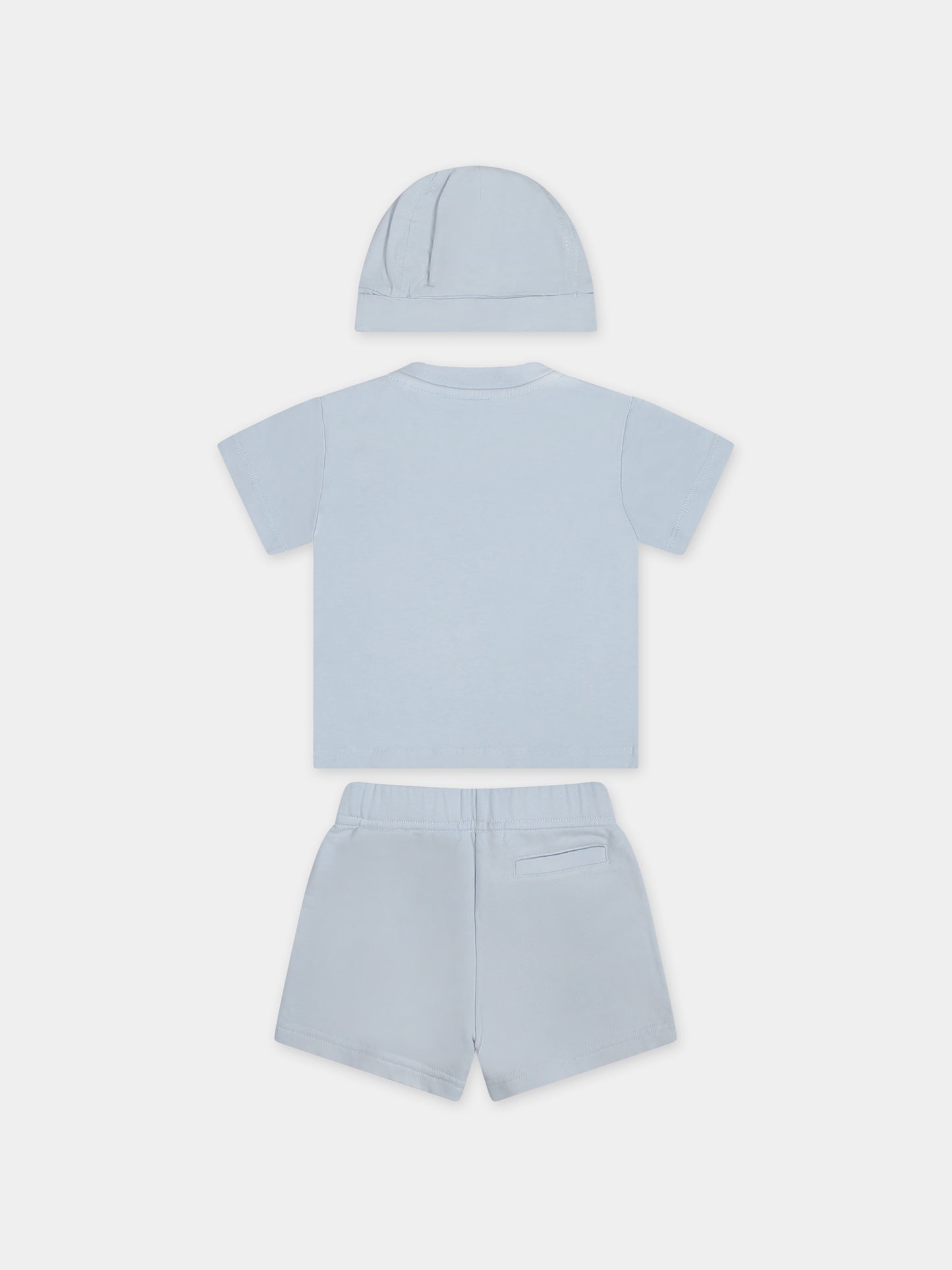 Completo celeste per neonato con logo,Palm Angels,PB2X011S24JER0014101