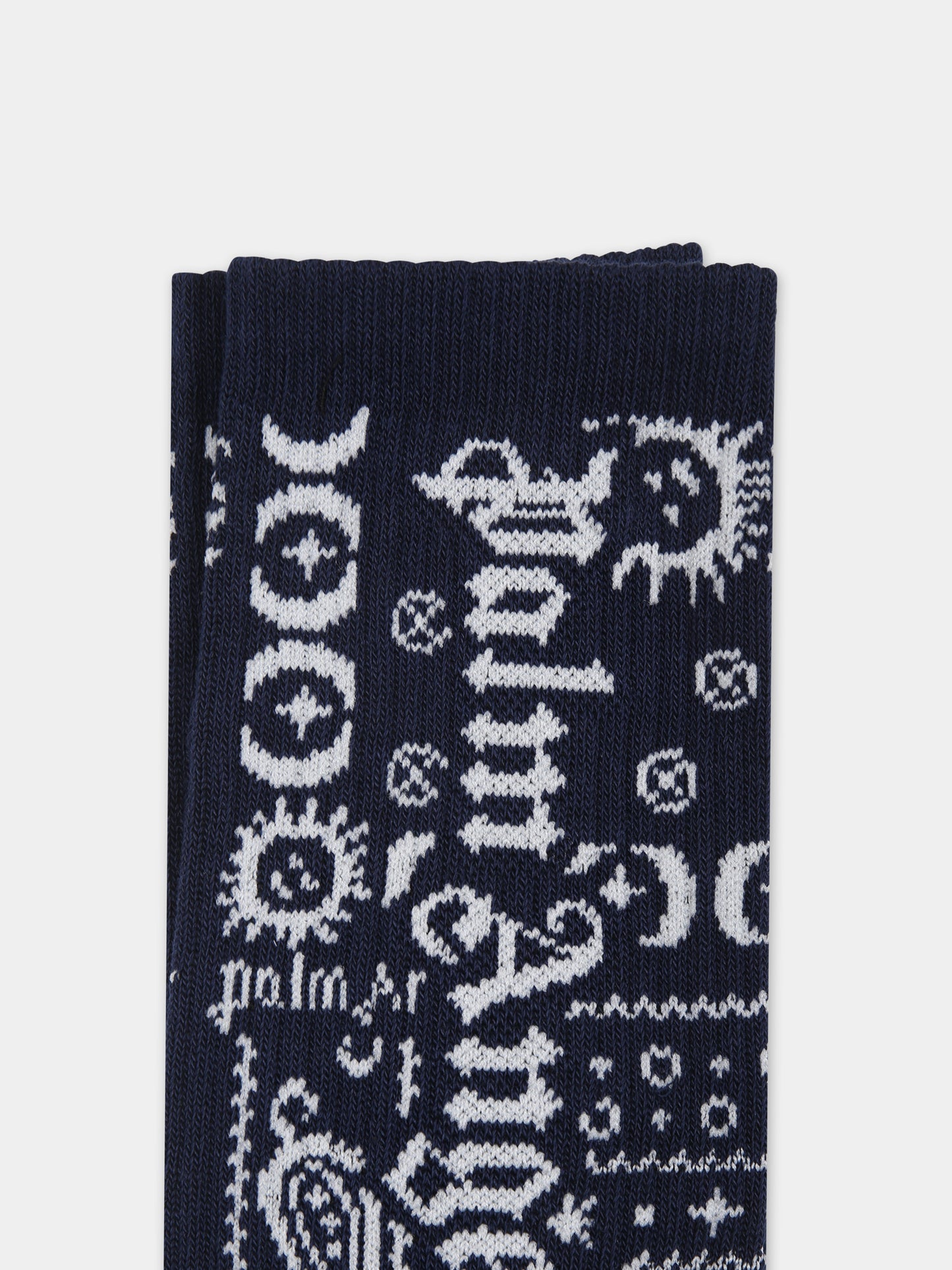 Calze blu per bambino con logo,Palm Angels,PBRA005S24KNI0014603