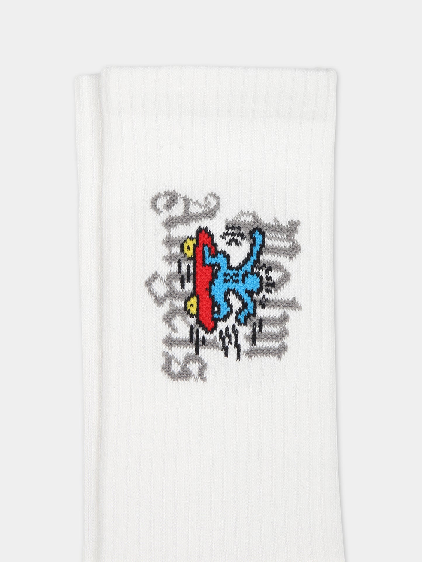 Calze bianche per bambino con logo,Palm Angels,PBRA005S24KNI0040110