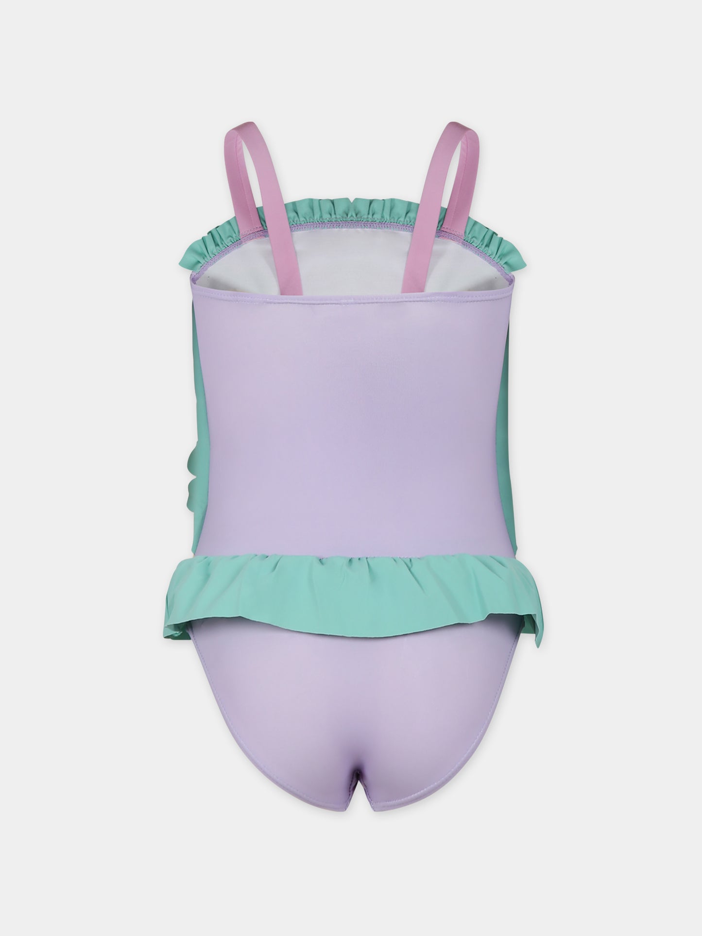 Costume viola per bambina con cavallucci marini,Stella Mccartney Kids,TUCB39 Z0157 572