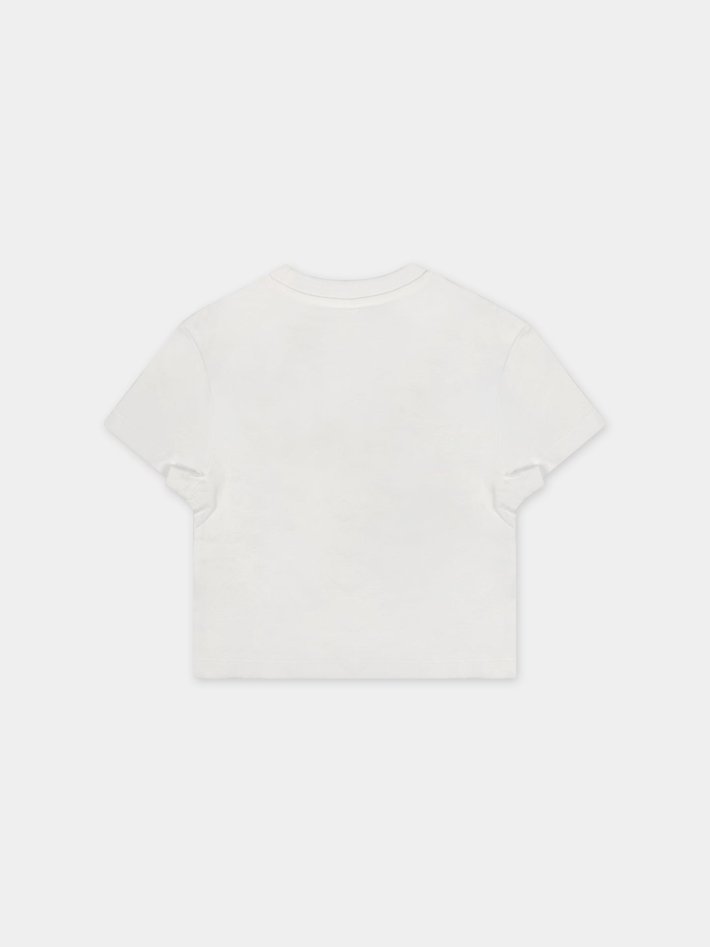 T-shirt bianca per neonato con stampa toast,Stella Mccartney Kids,TU8S11 Z0434 101