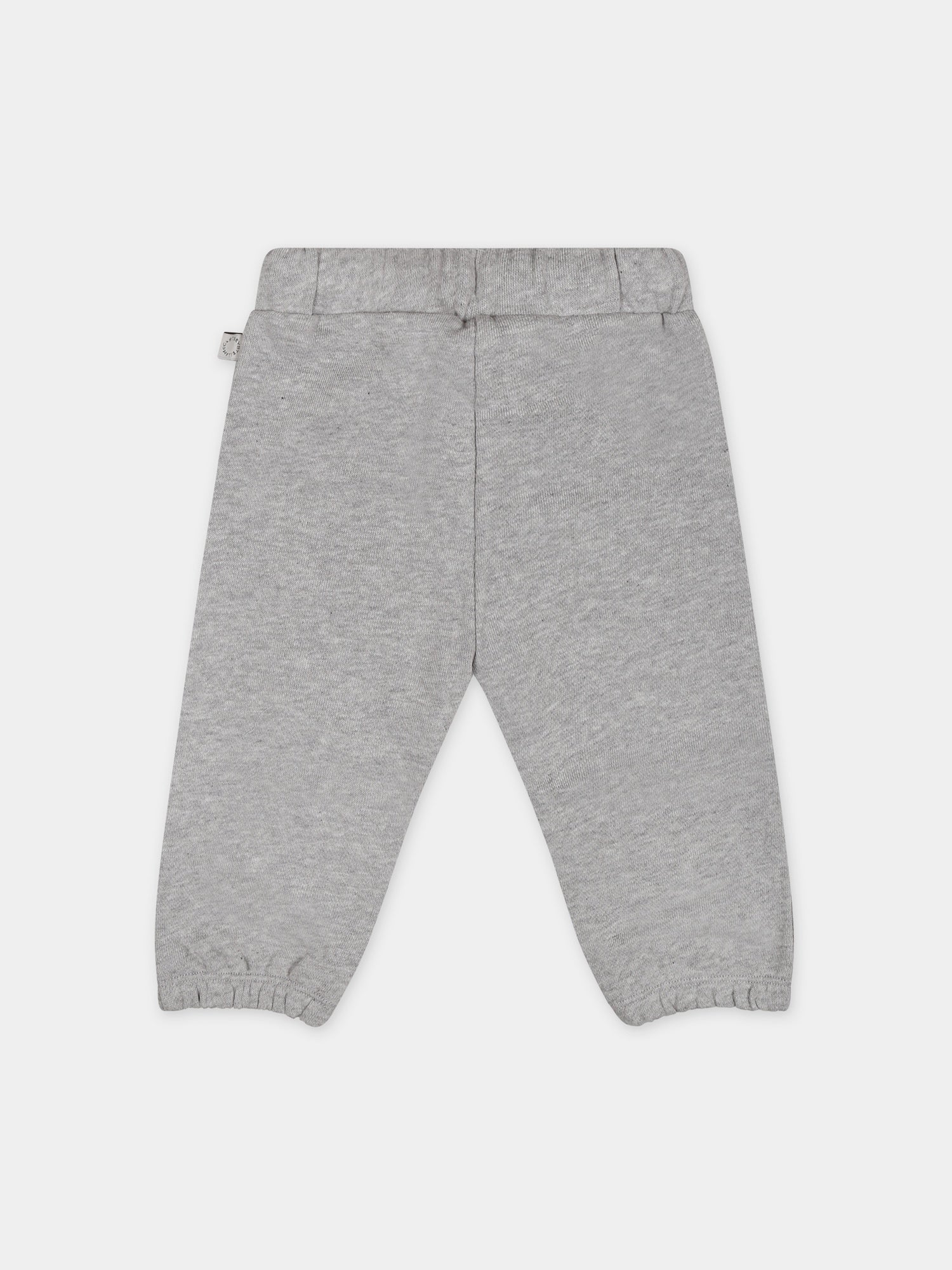 Pantaloni grigi per neonato con stampa hamburger,Stella Mccartney Kids,TU6500 Z0499 807