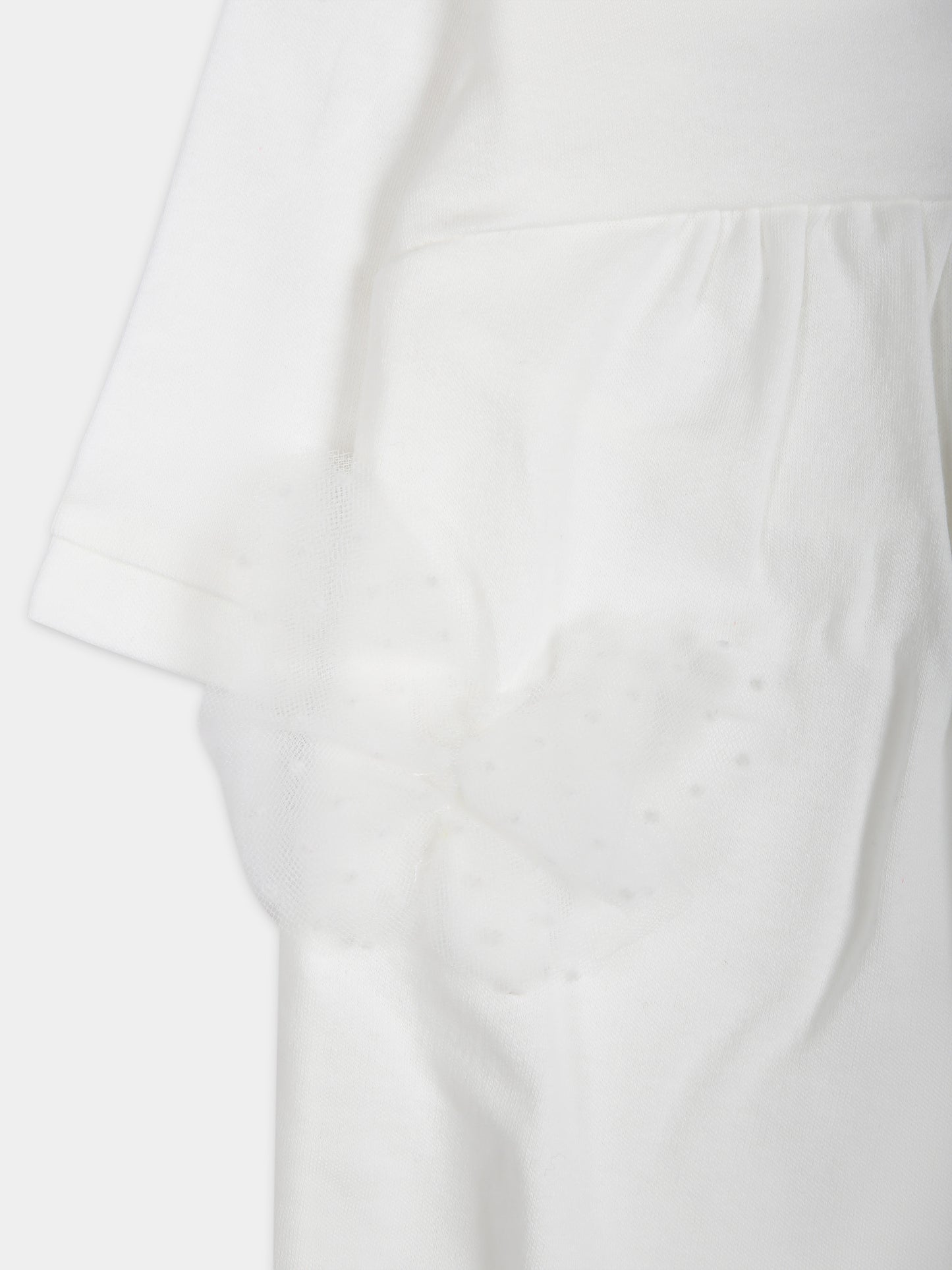 Tutina bianca per neonata con logo,Monnalisa,35C207 3000 0001