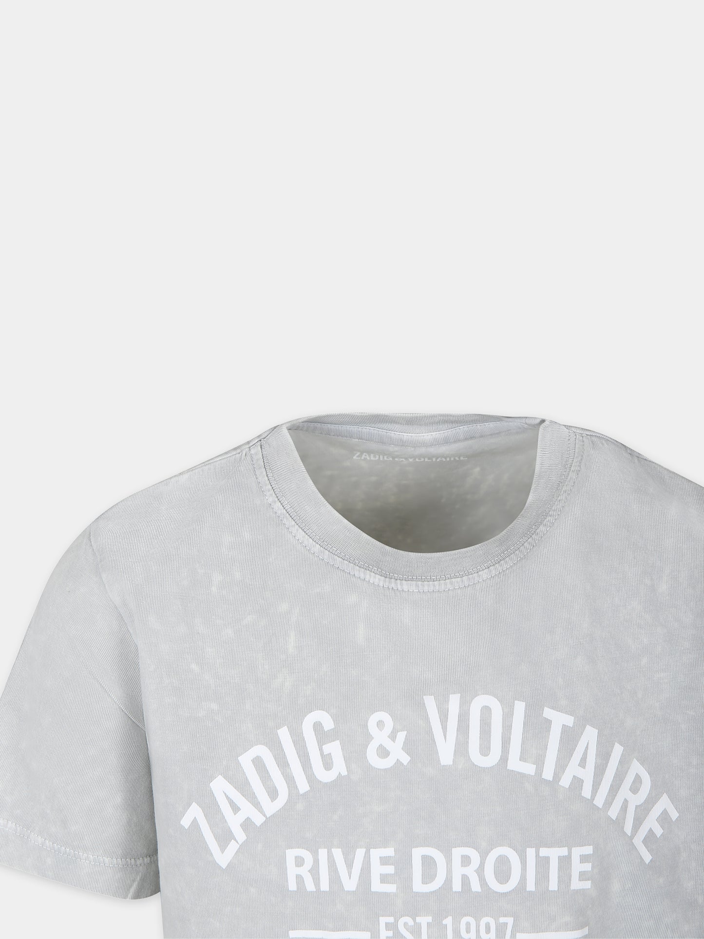 T-shirt grigia per bambino con logo,Zadig & Voltaire Kids,X60089 002