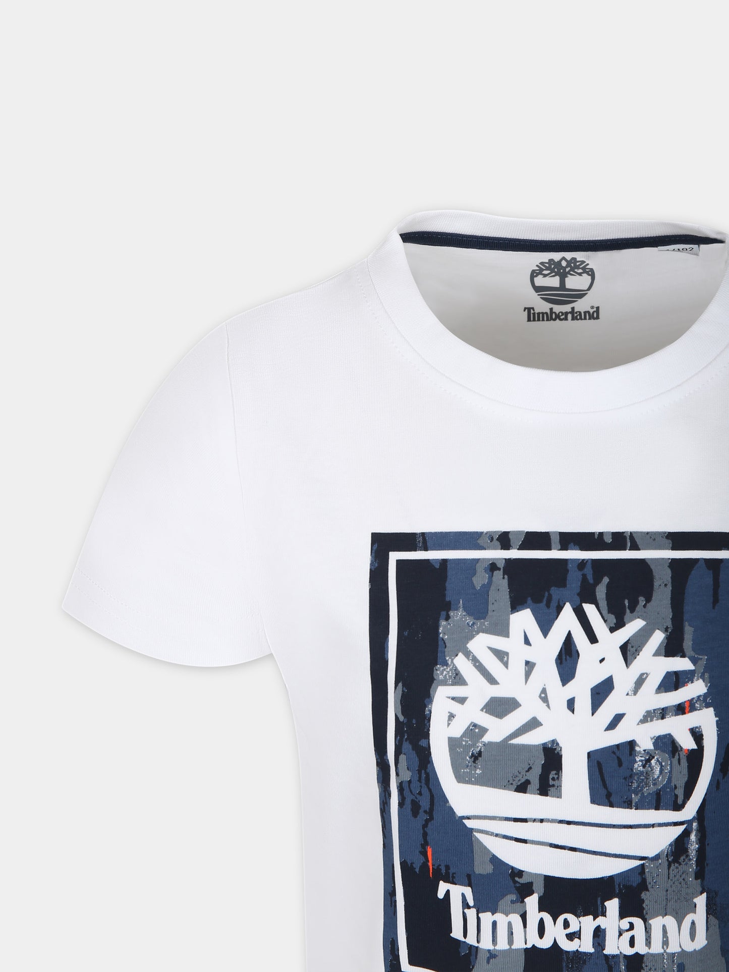 T-shirt bianca per bambino con logo,Timberland,T60085 10P