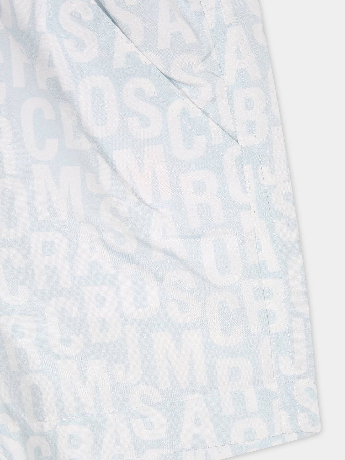 Boxer celeste per bambino con logo all-over,Little Marc Jacobs,W60154 791