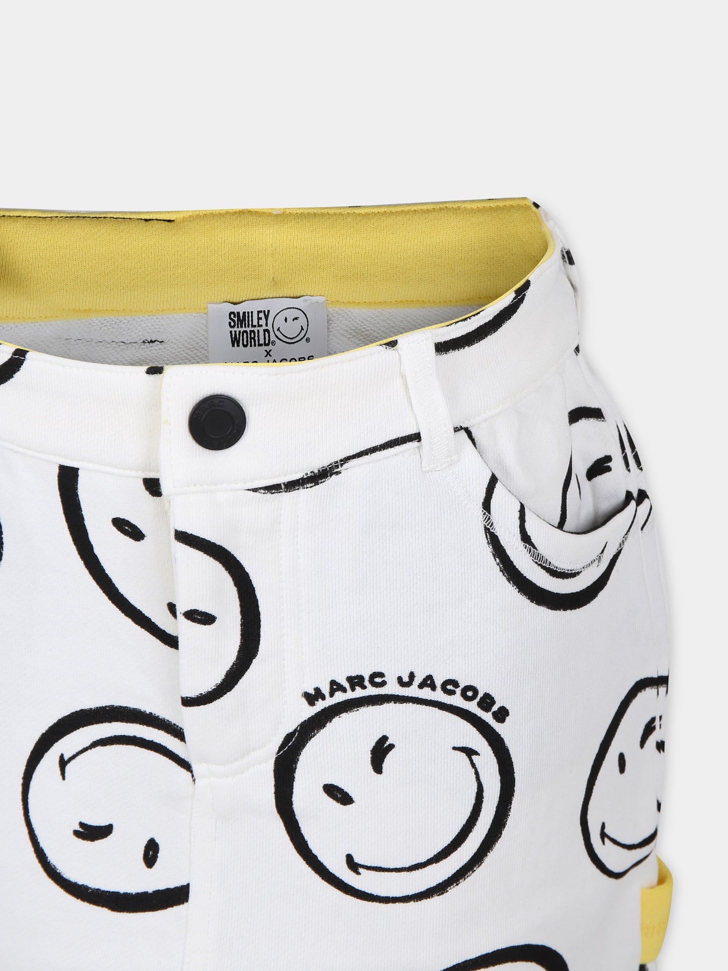Gonna bianca per bambina con smiley e logo,Little Marc Jacobs,W60177 126
