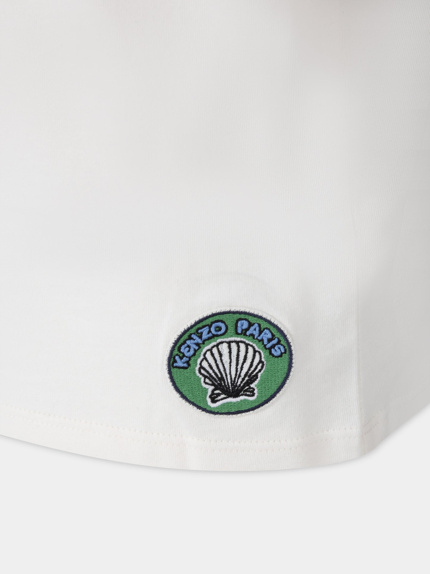 T-shirt avorio per bambino con patch logato,Kenzo Kids,K60267 121