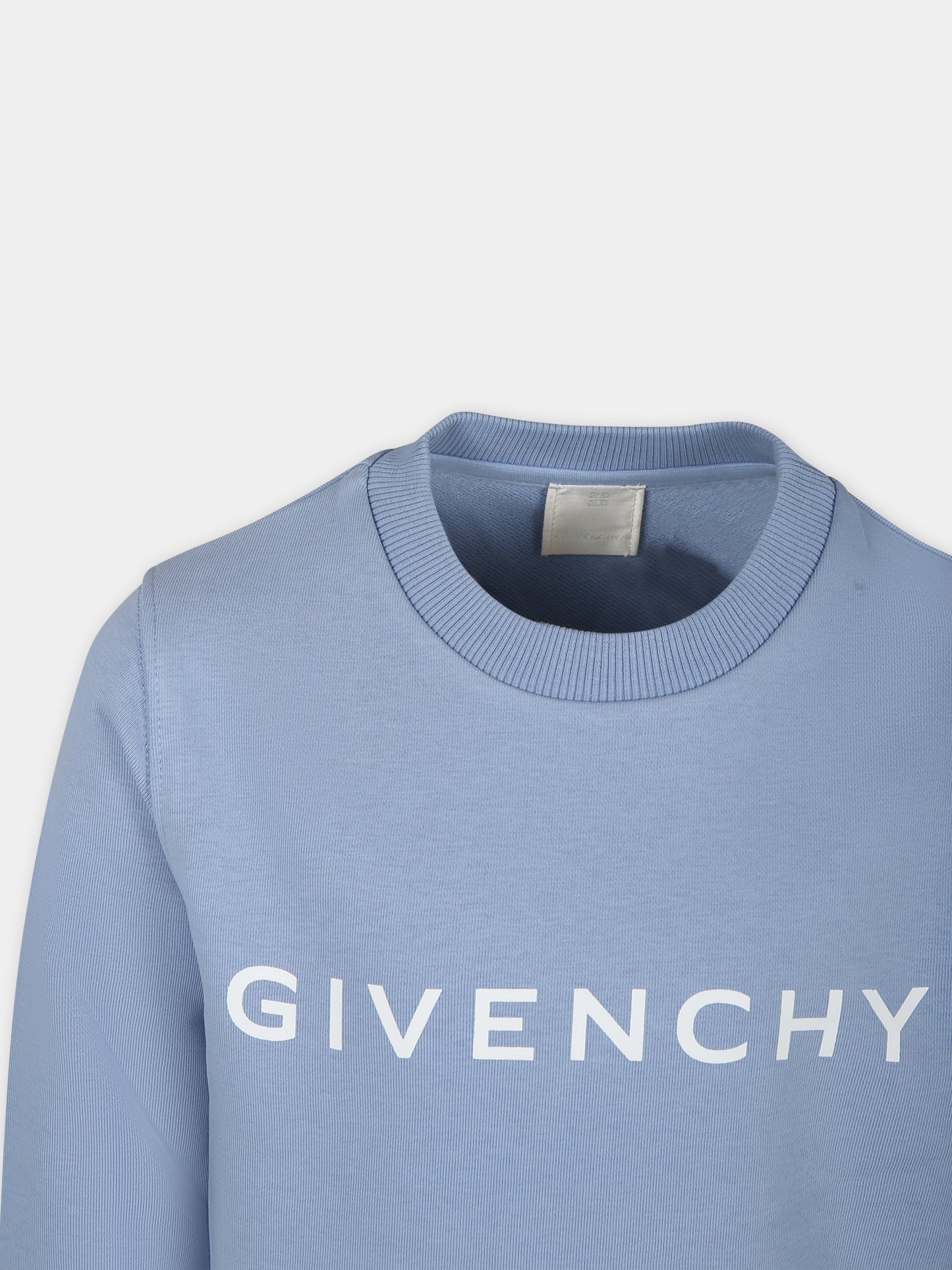 Felpa celeste per bambino con logo,Givenchy Kids,H30147 790