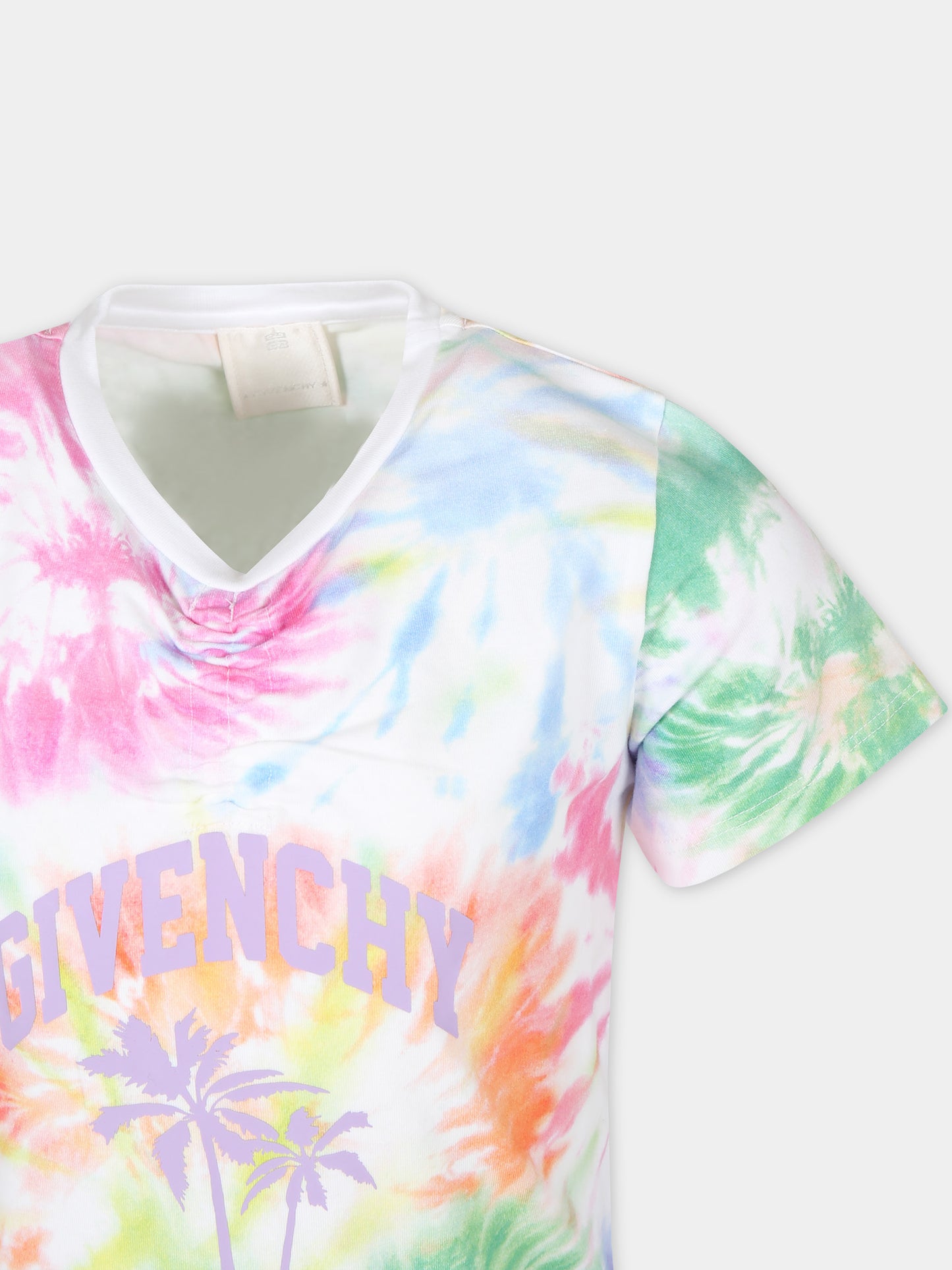 T-shirt multicolor per bambina con stampa tie dye,Givenchy Kids,H30068 Z40