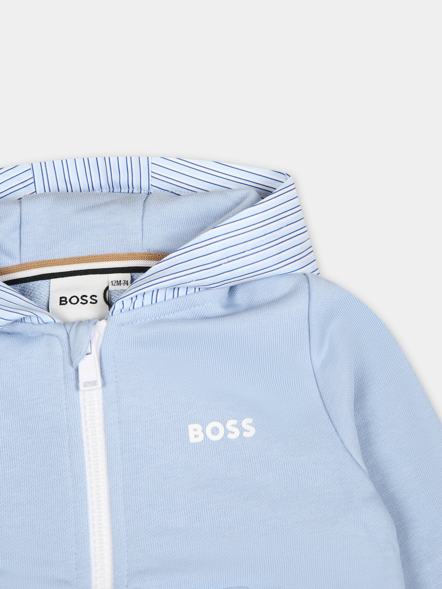 Completo celeste per neonato con logo,Boss,J50629 783