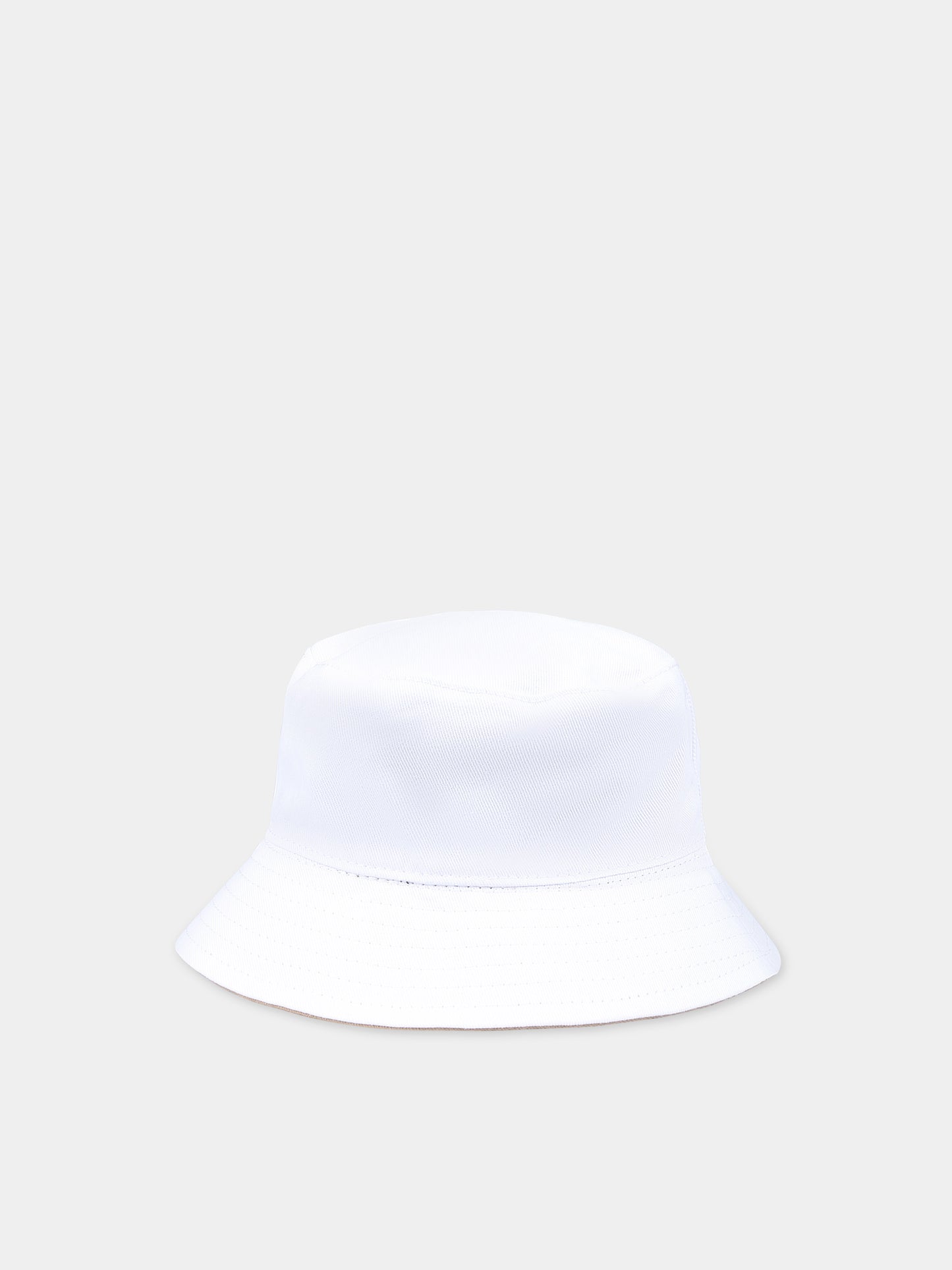 Cloche bianca reversibile per neonato con logo,Boss,J50980 269