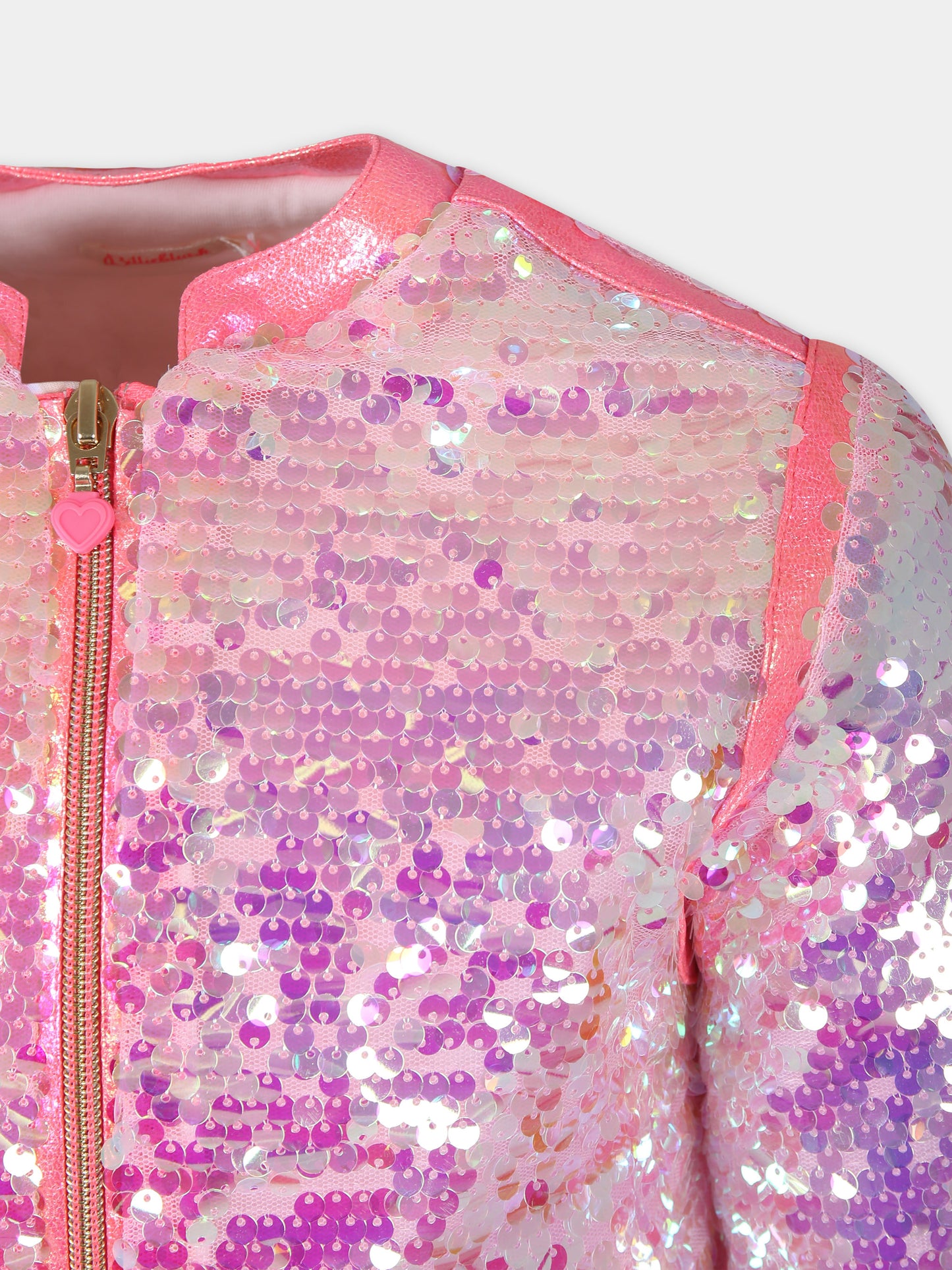Bomber rosa per bambina con paillettes,Billieblush,U20147 462