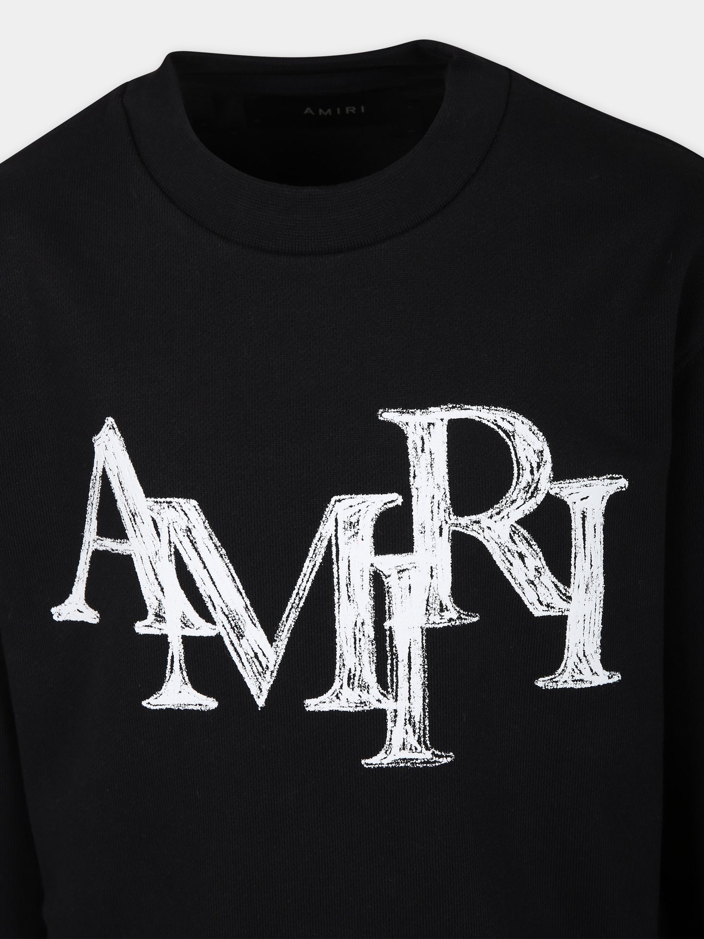 Felpa nera per bambini con logo,Amiri,PS24KJL024 001