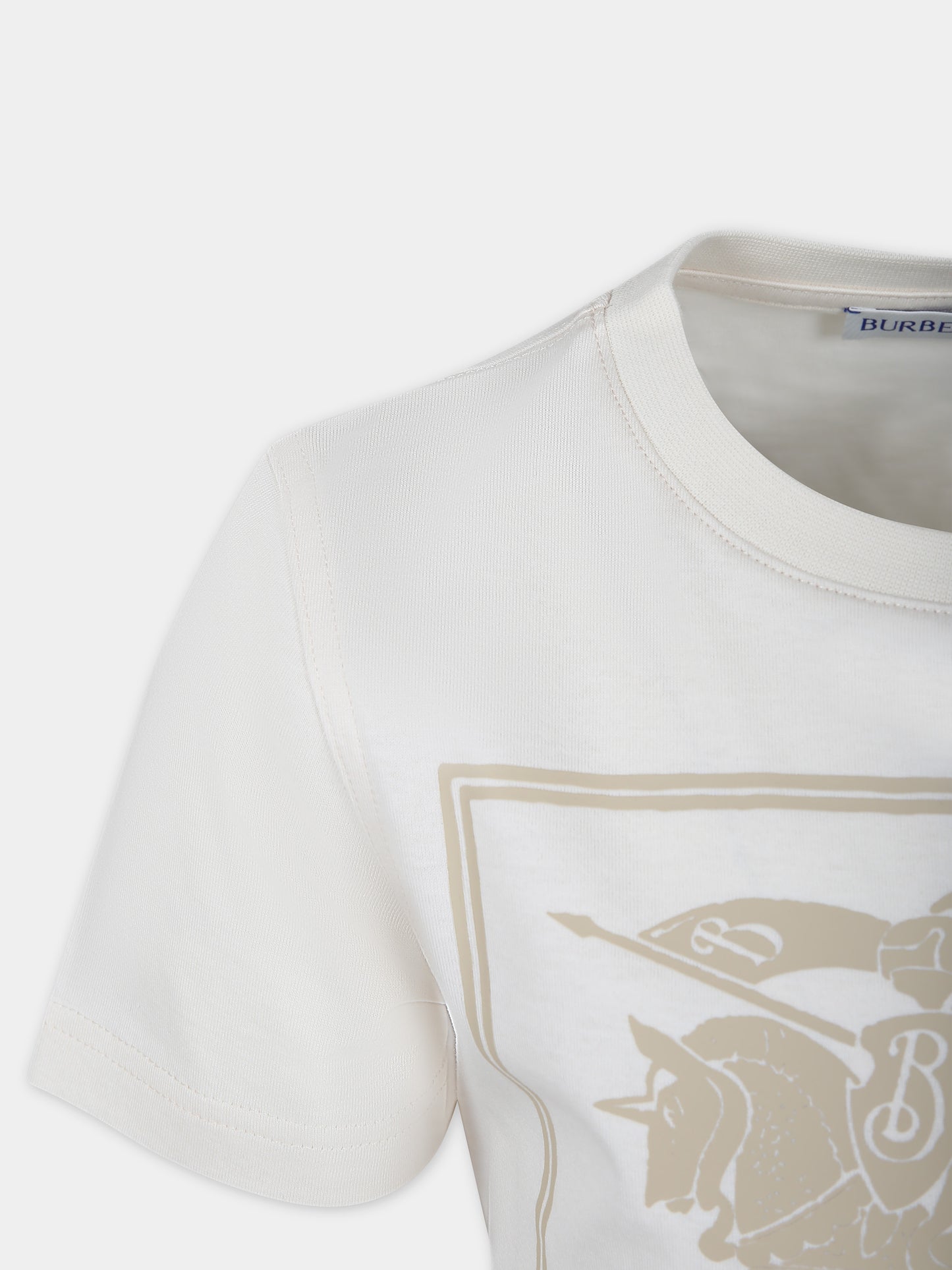 T-shirt beige per bambino con iconico logo,Burberry Kids,8077991 A7733