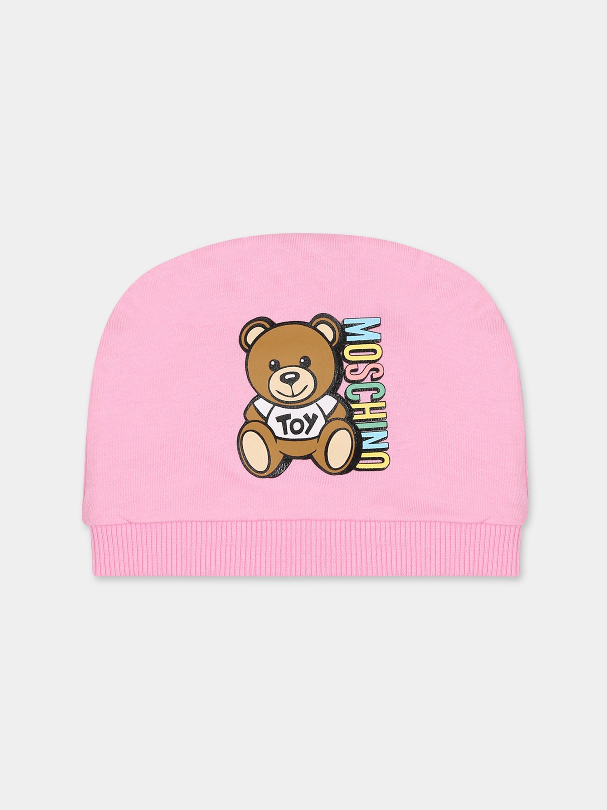 Set rosa per neonata con Teddy Bear e  logo,Moschino Kids,MUY04S LAA27 51473