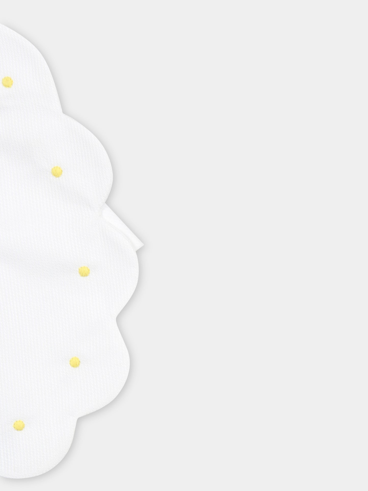 Bavaglino bianco per neonati con pois,Little Bear,2042 BIANCO/GIALLO