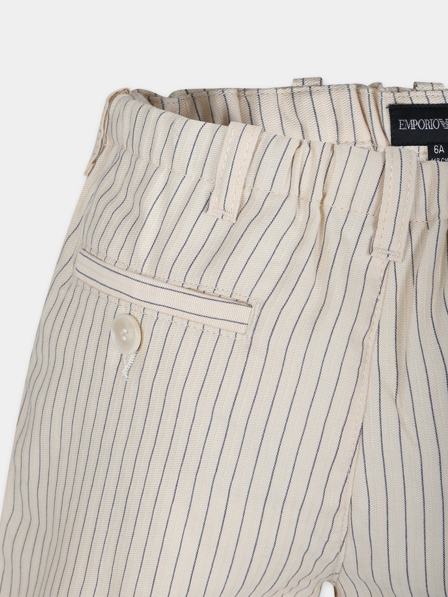 Shorts avorio per bambino con aquilotto,Emporio Armani,3D4SJH 4N8DZ F119