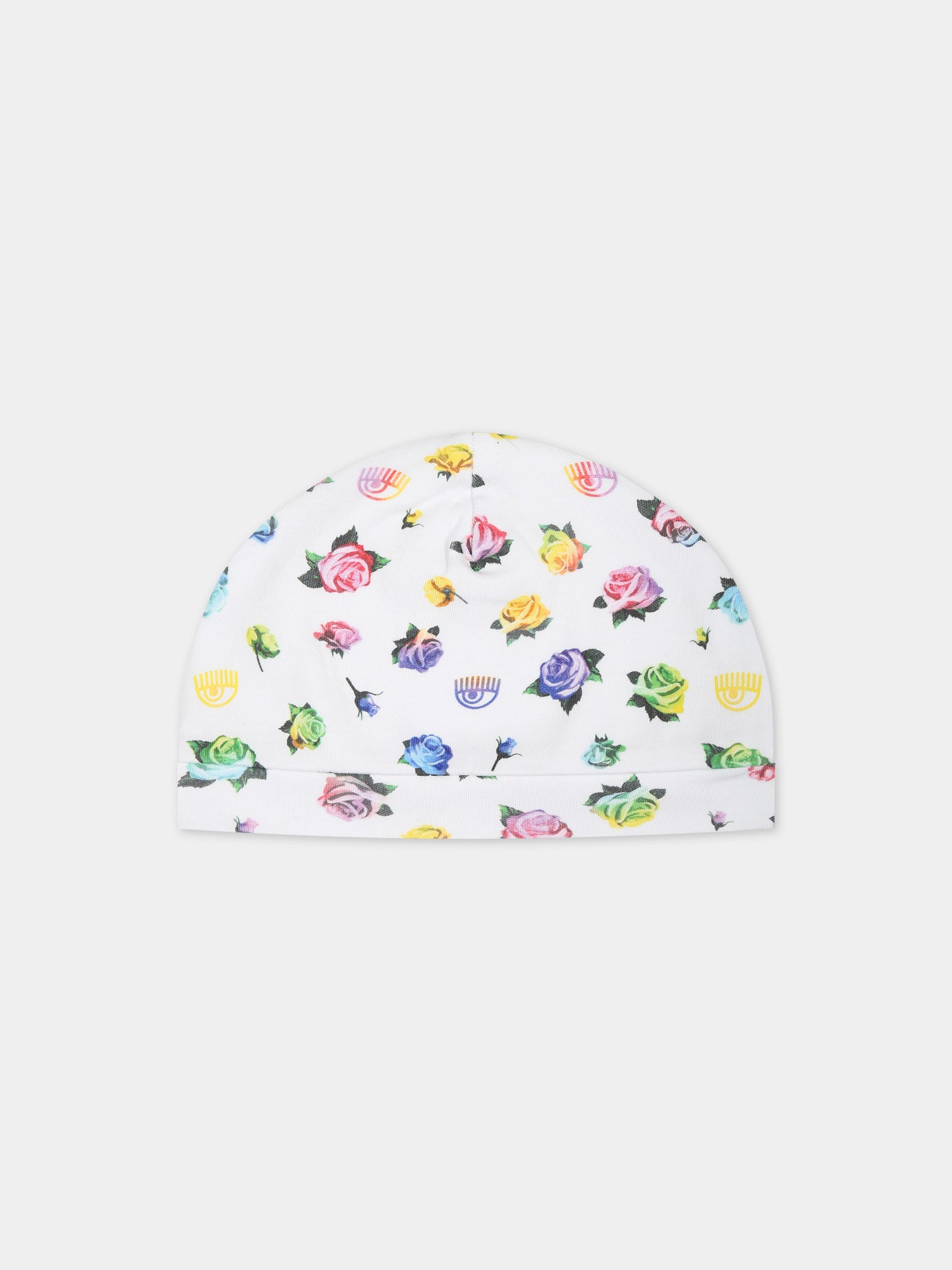 Tutina rosa per neonata con eyes flirting e rose multicolor,Chiara Ferragni Collection,55C500 3001 9984