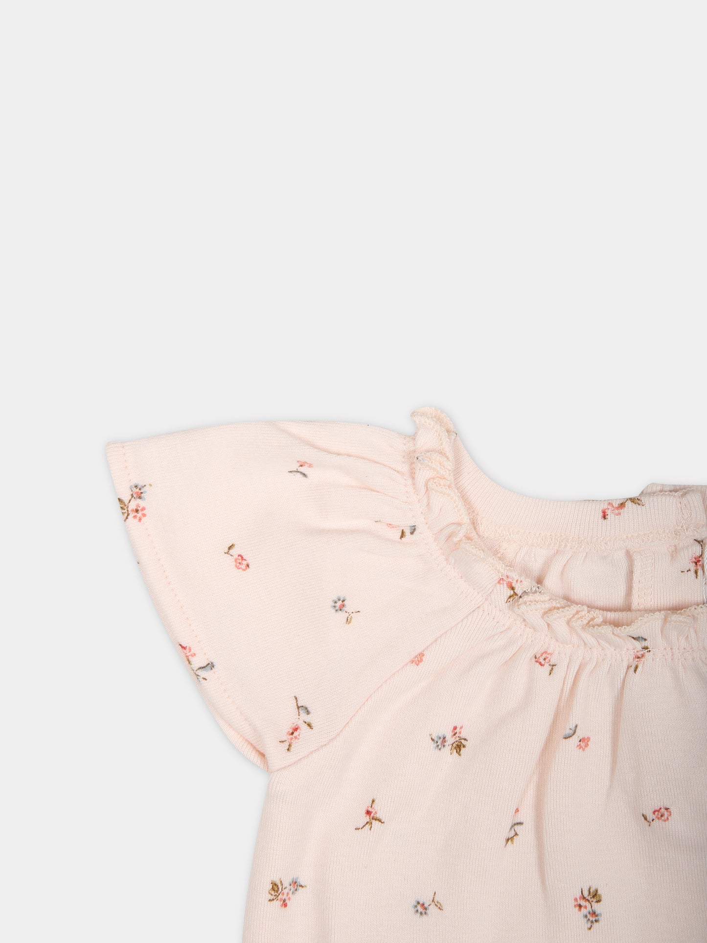 Completo rosa per neonata con fantasia floreale all-over,Bonpoint,S04NNIK00004 625B