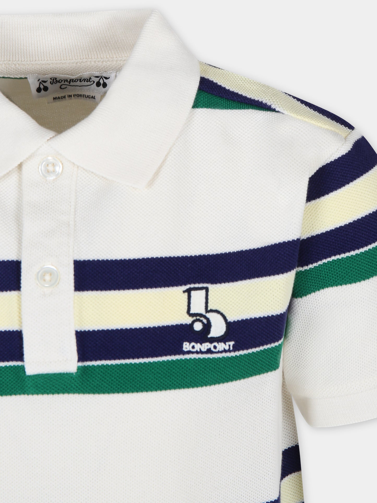 Polo avorio per bambini con logo,Bonpoint,S04BTSK00018 204