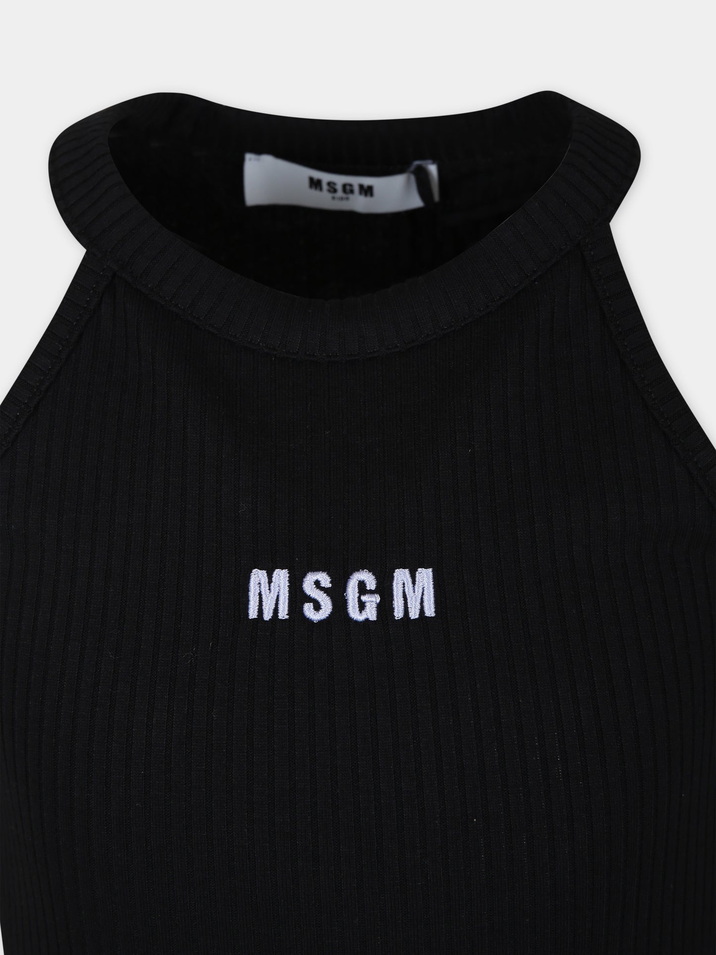 Canotta nera per bambina con logo,Msgm Kids,S4MSJGTA177 110
